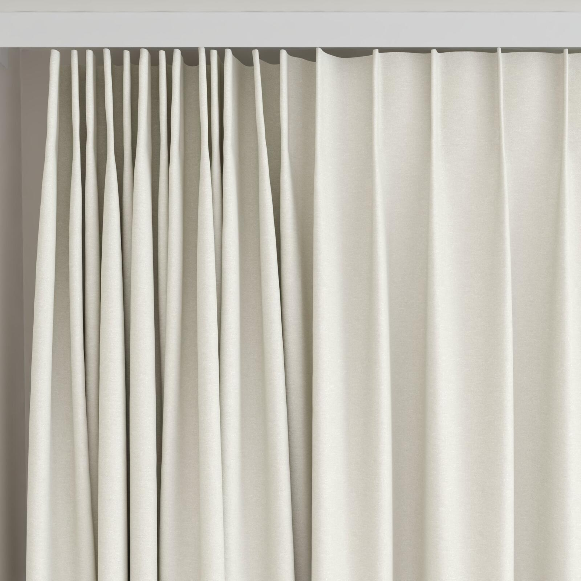 Top view of Recharge Wool, on curtain rail