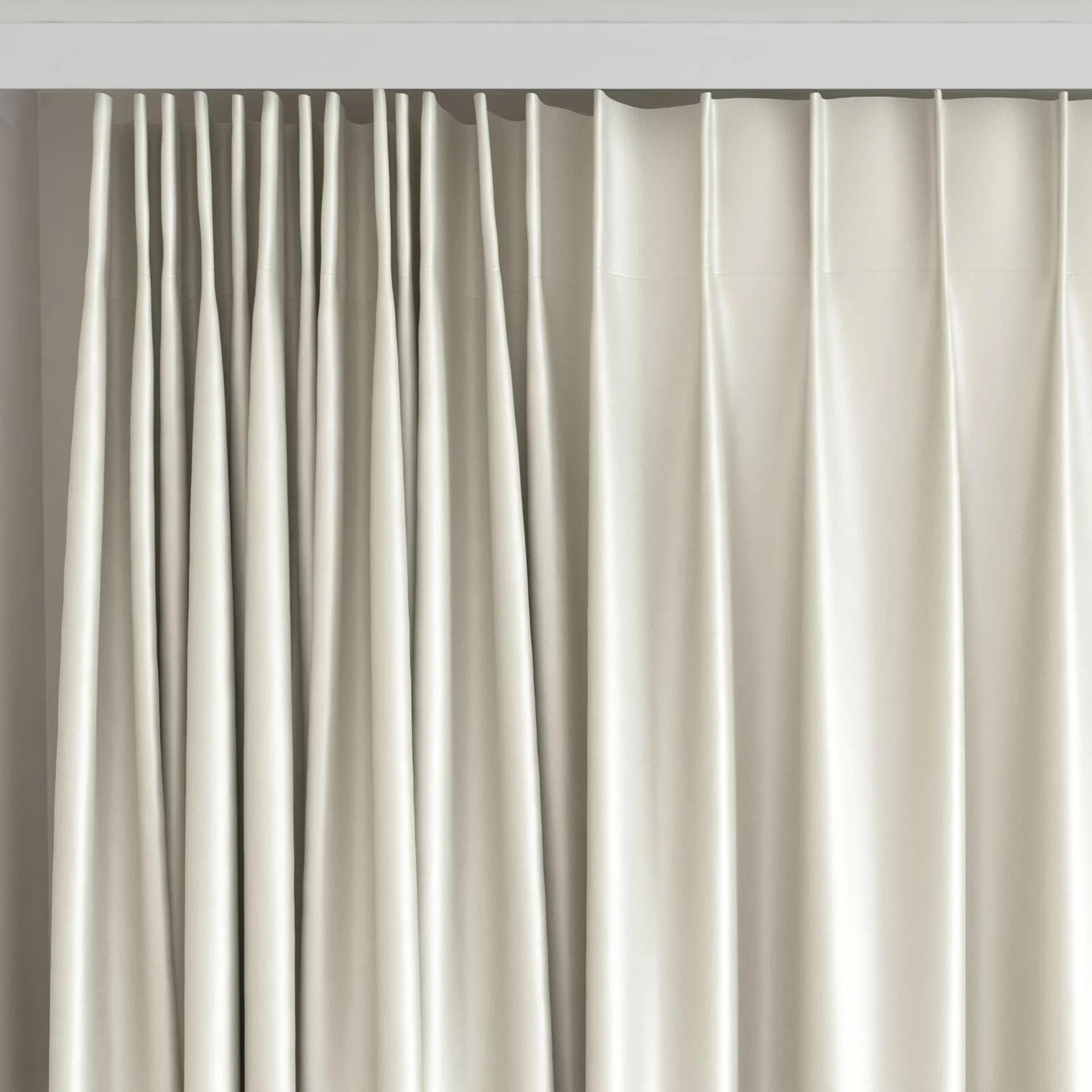 Top view of Sleek Papyrus, on curtain rail