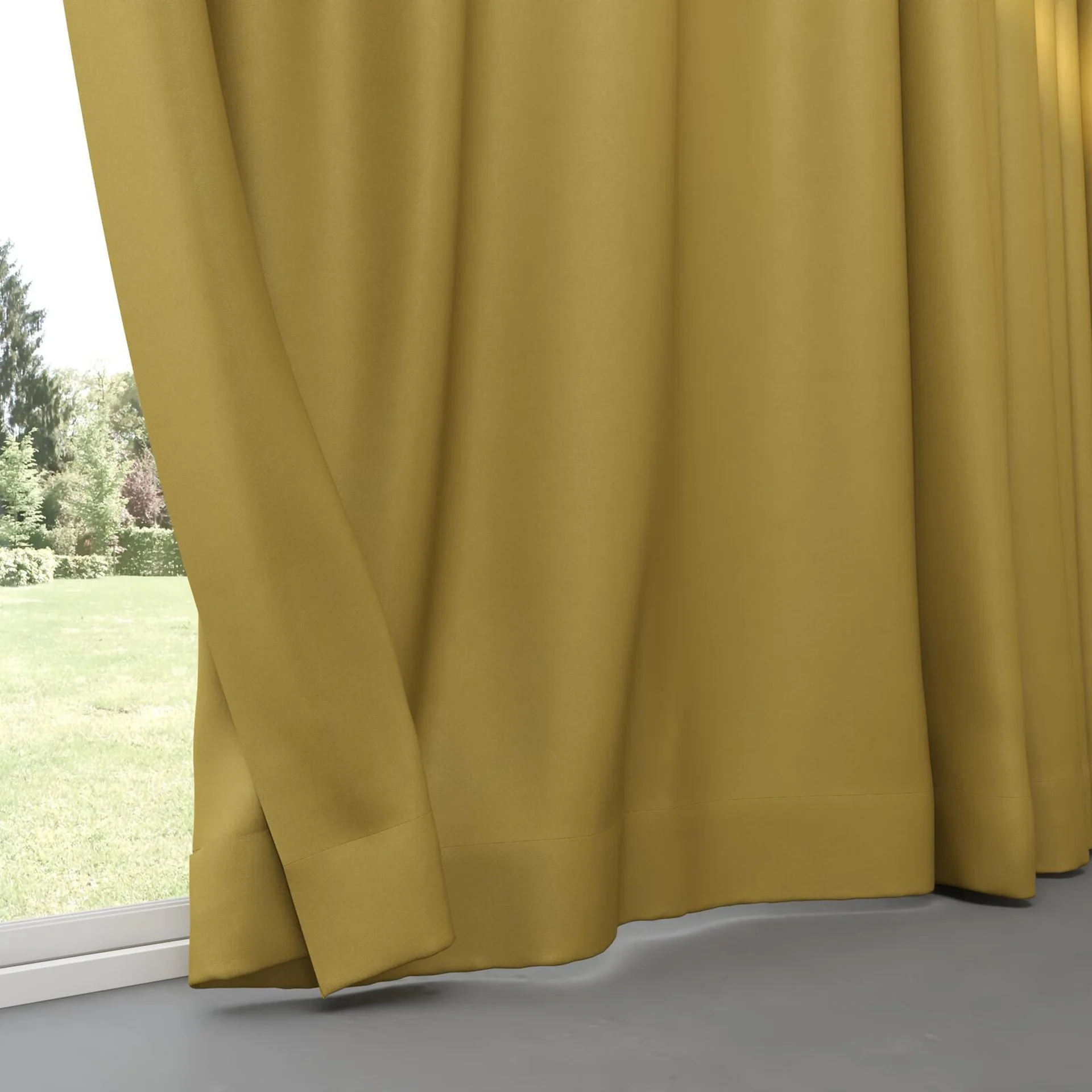 Bottom view of Woolskin Olive, pinch pleat