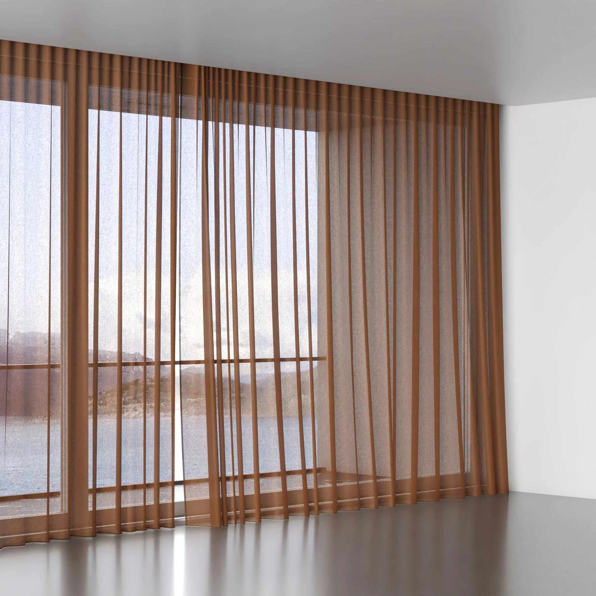 Full view of Reverie Rust, wave pleat