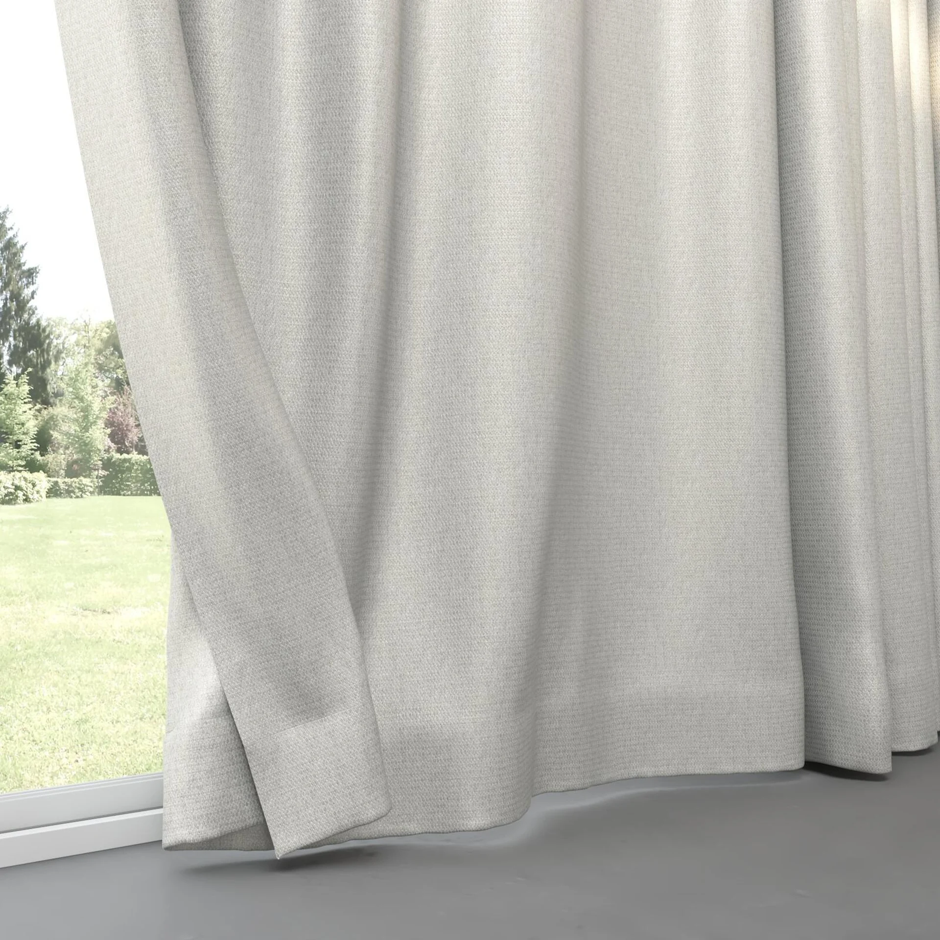 Bottom view of Kennedy II Blackout Frost, pinch pleat