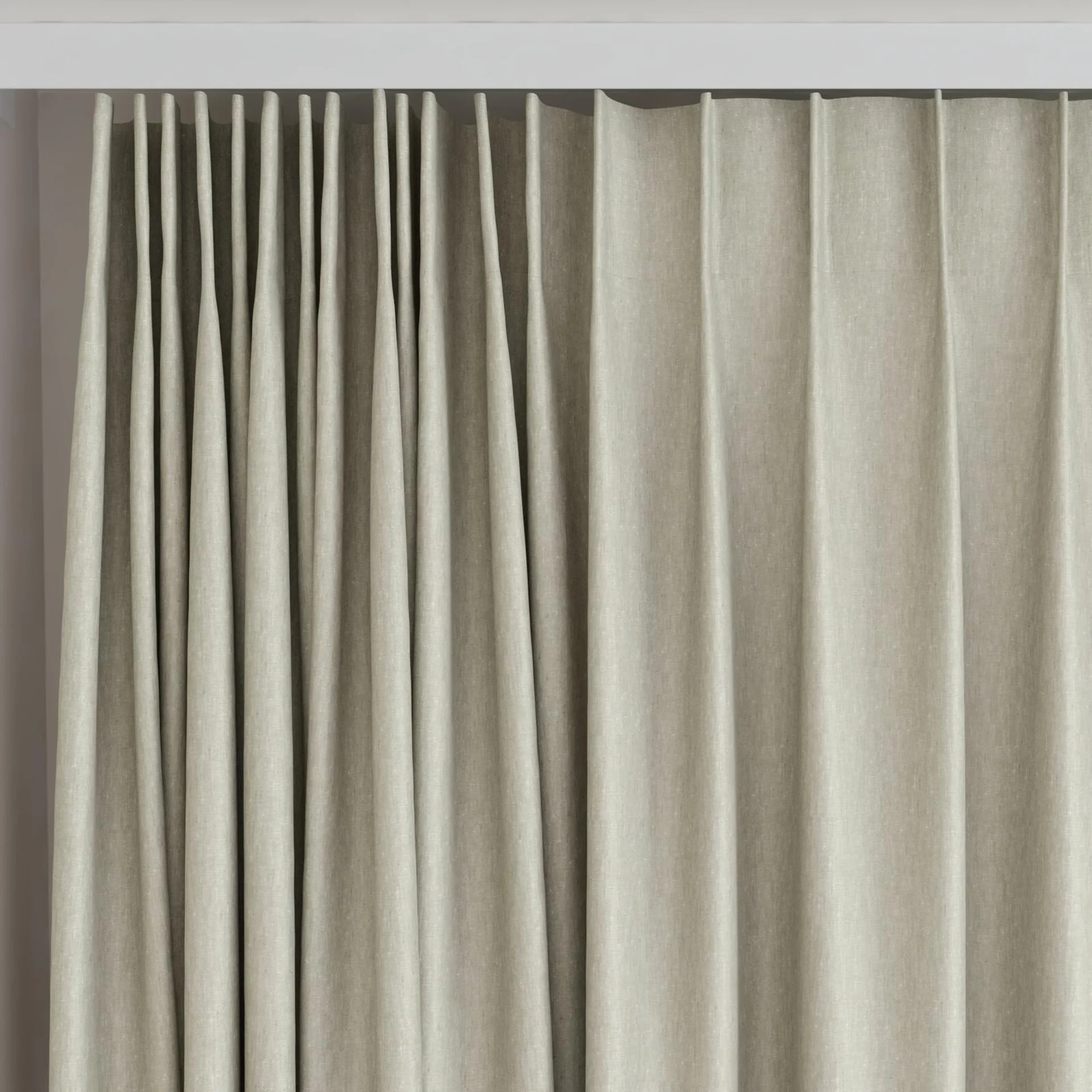 Top view of Kyoto Pistachio, on curtain rail
