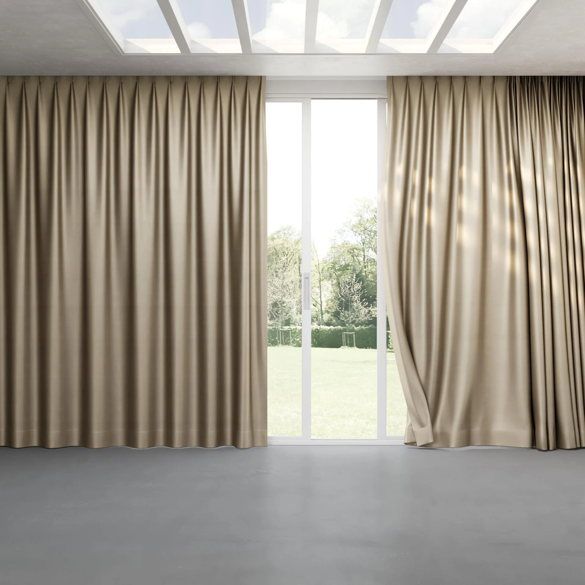 Full view of Mont Blanc Taupe, pinch pleat