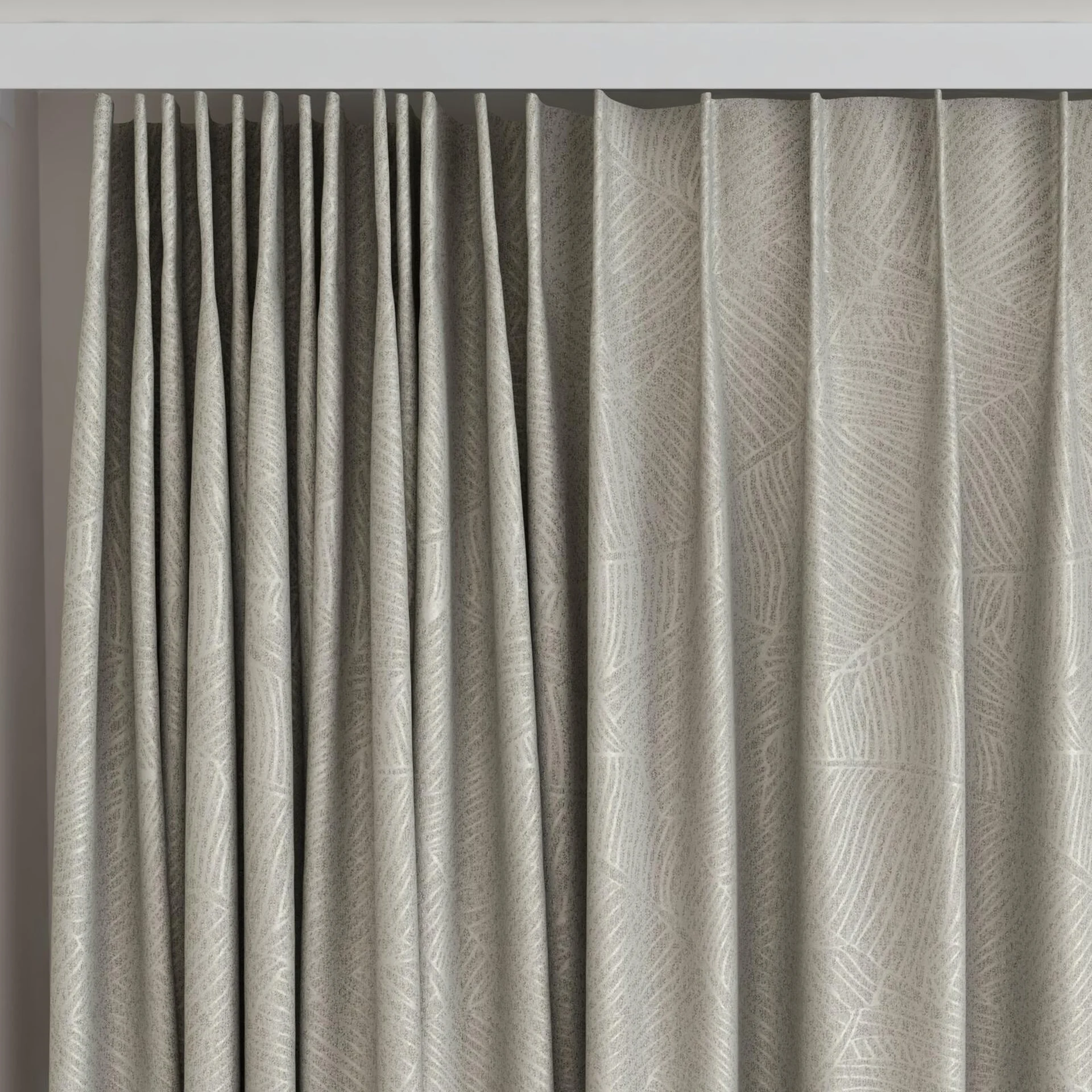Top view of Umbra Fossil, on curtain rail