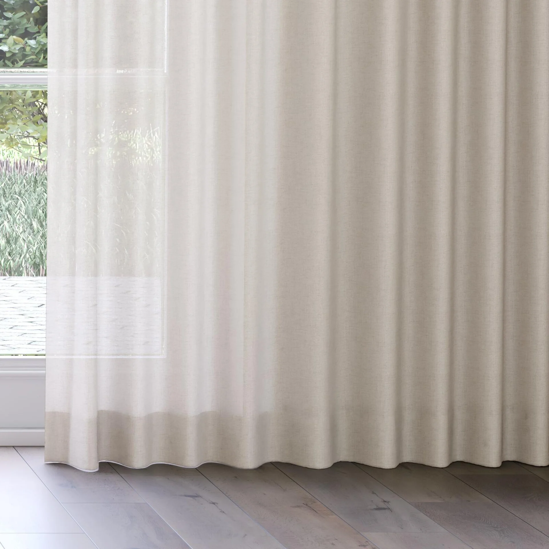 Bottom view of Rava Almond, on curtain rail