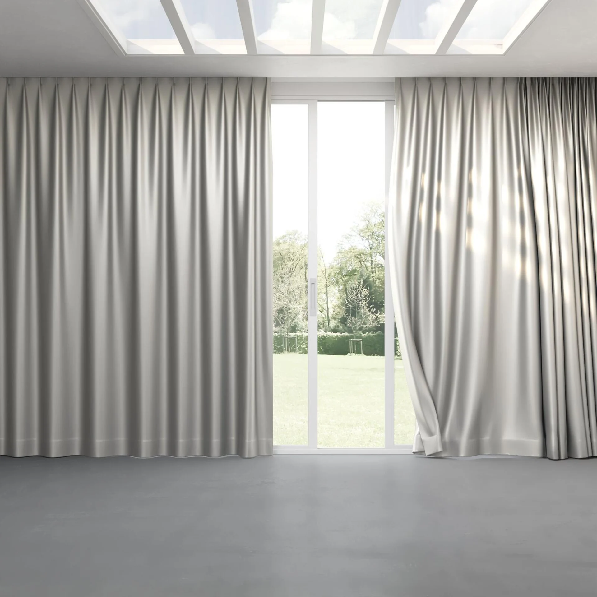 Full view of North Face Steel, pinch pleat