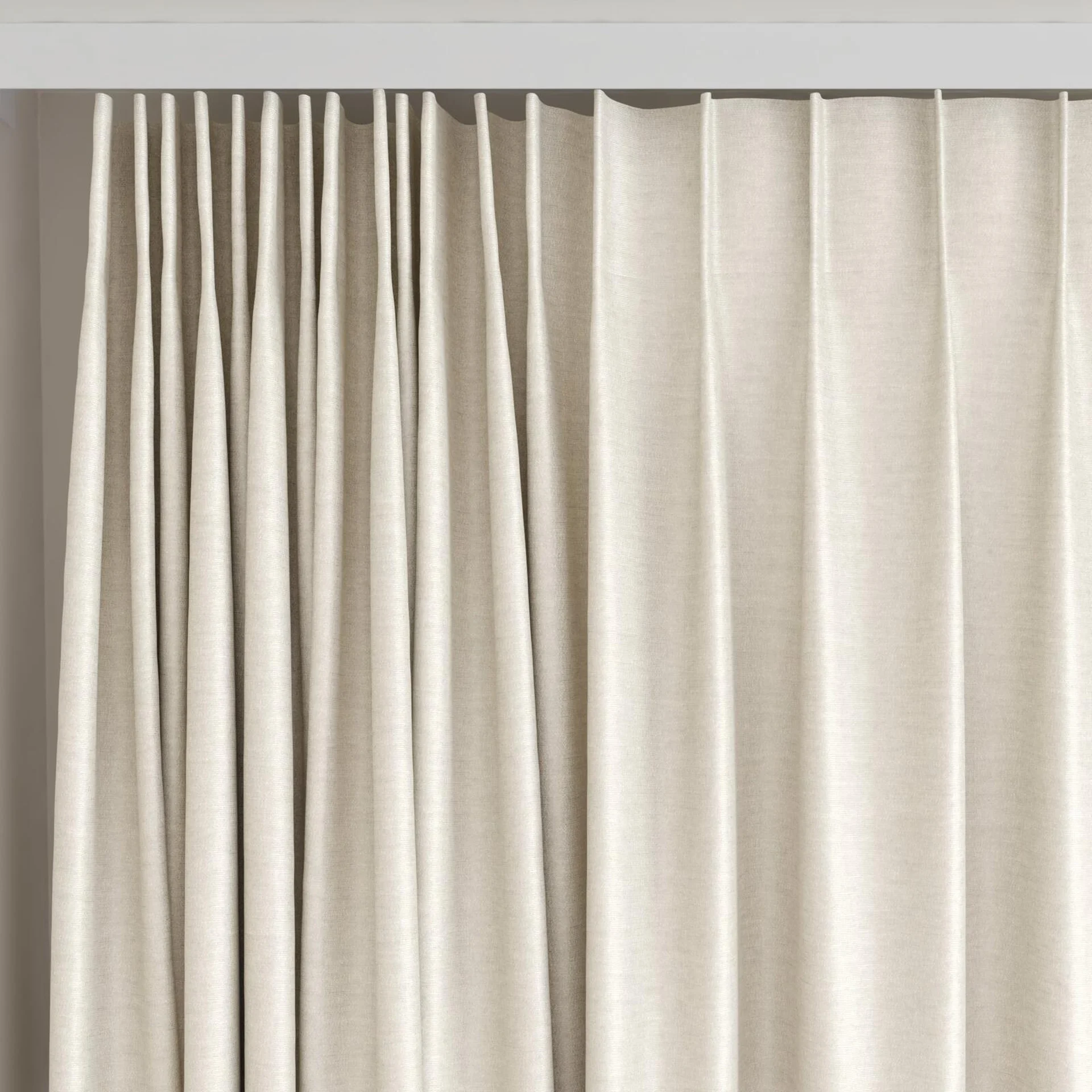 Top view of Provence Greige, on curtain rail