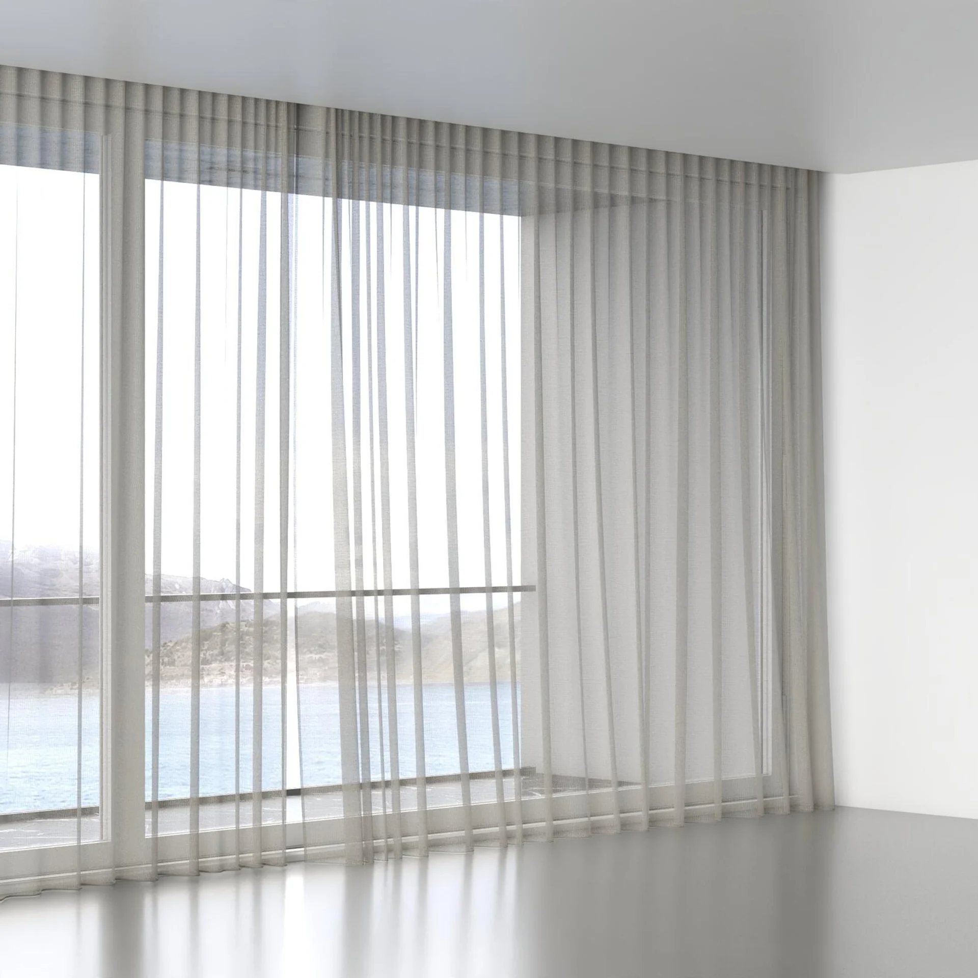 Full view of Radiant Linen, wave pleat