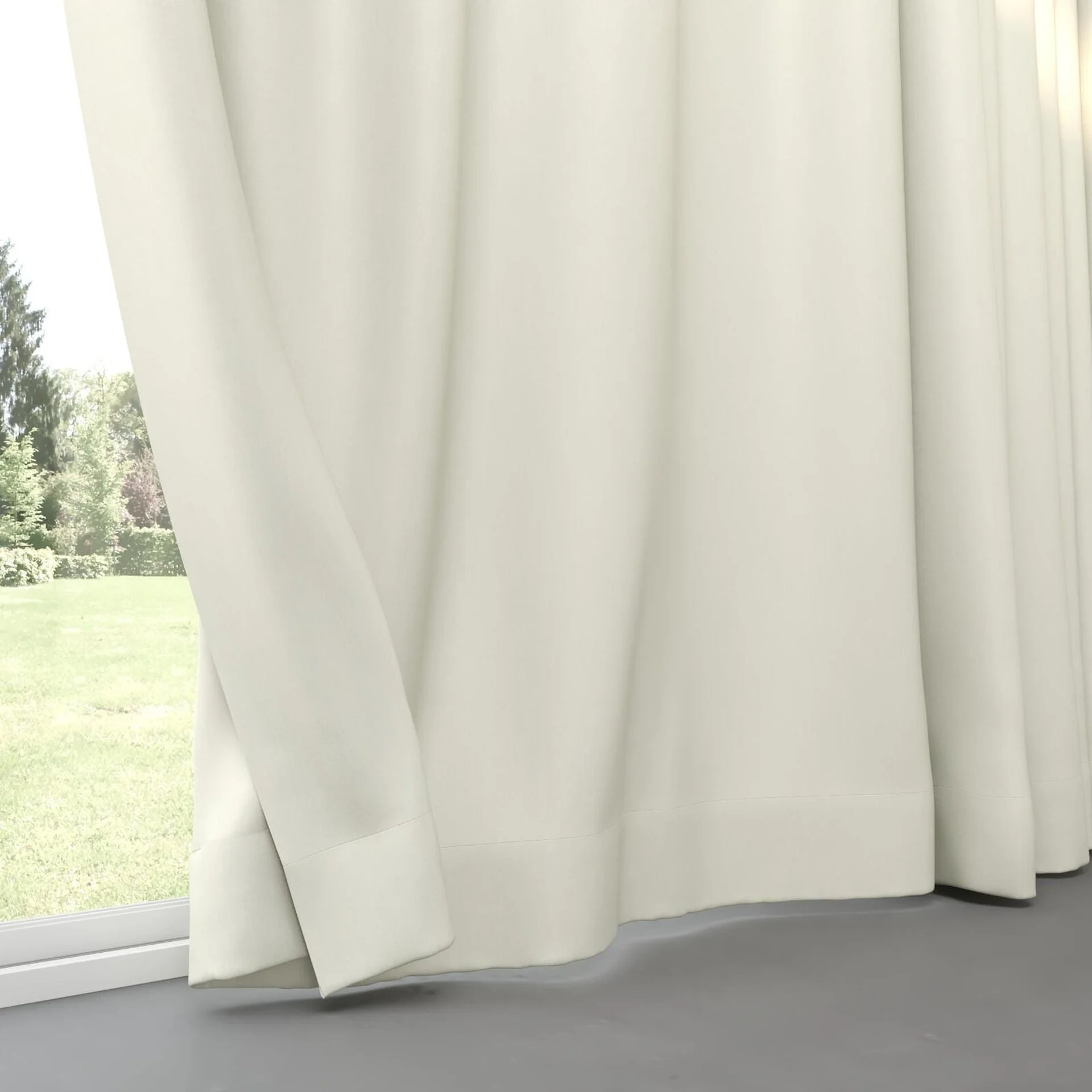 Bottom view of Kidglove Cream, pinch pleat
