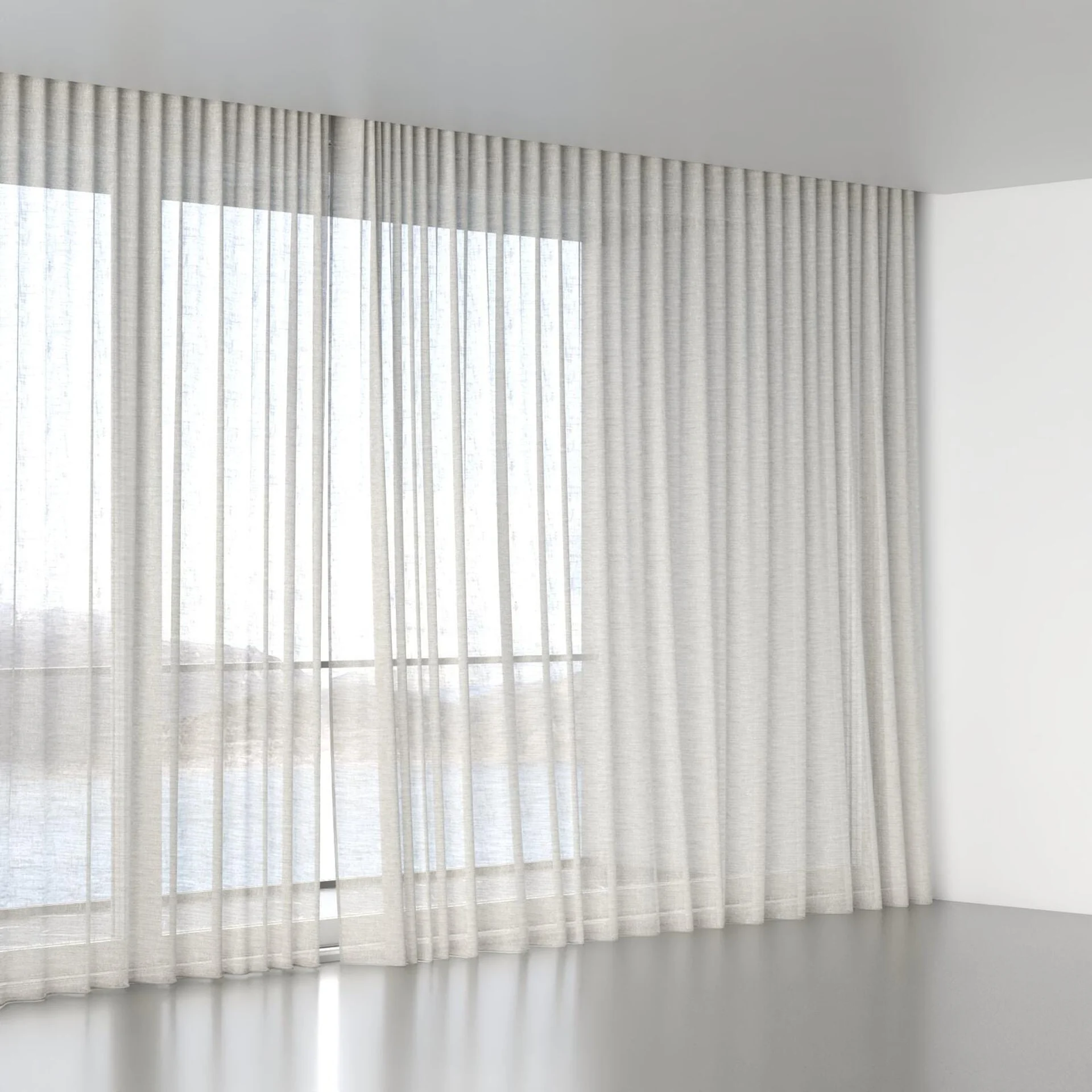 Full view of Homespun Linen, wave pleat