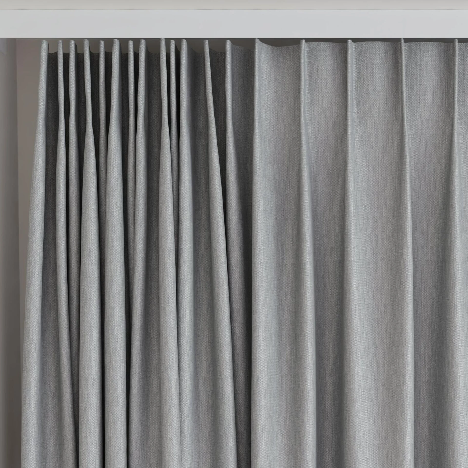 Top view of Cordoba Fog, on curtain rail