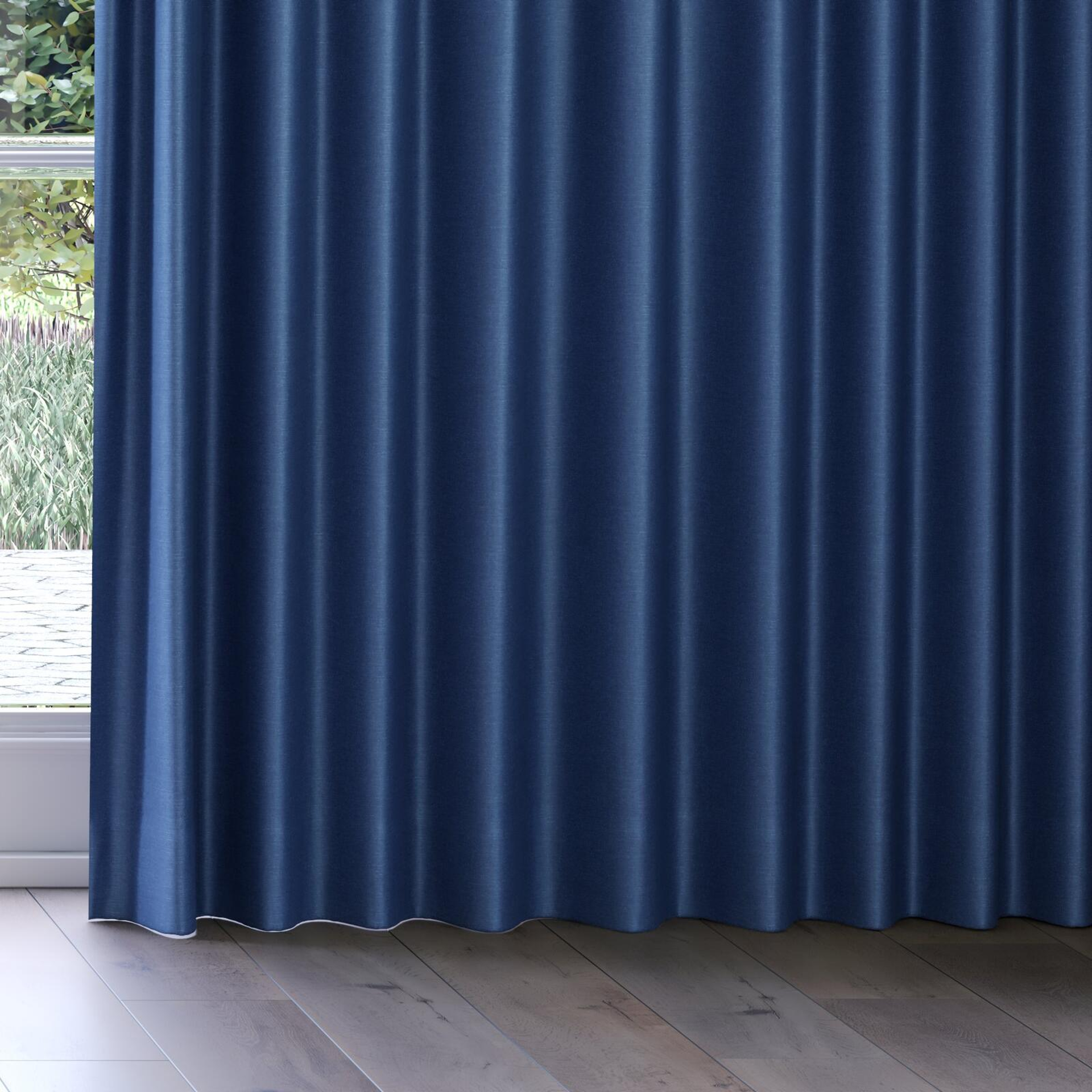 Bottom view of Provence Indigo, on curtain rail
