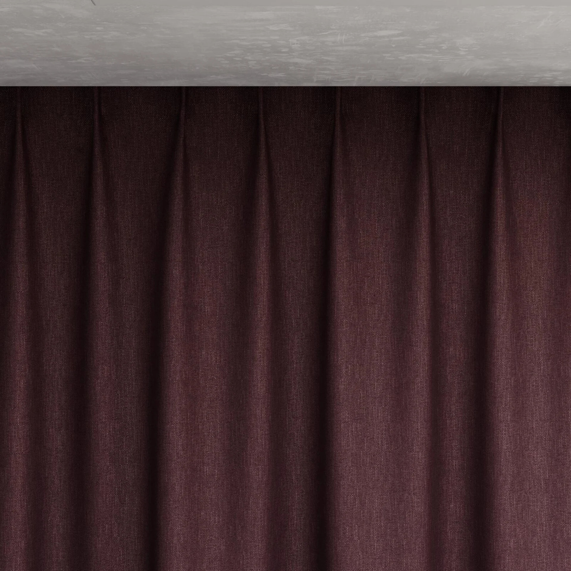 Top view of Perfecto Aubergine, pinch pleat