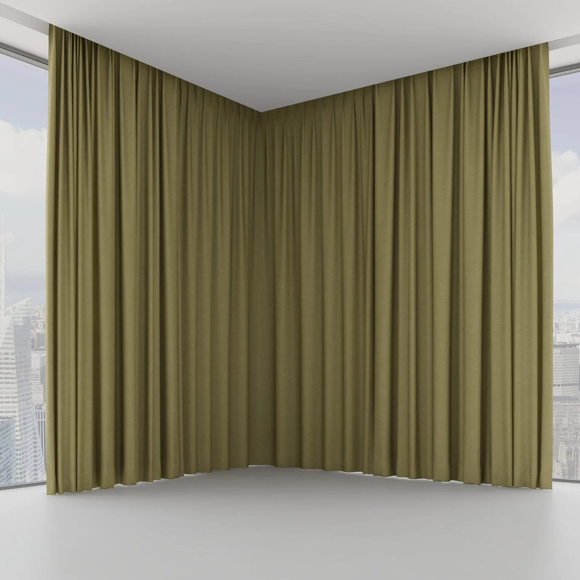 Front view of Drama Moss, on hidden rail