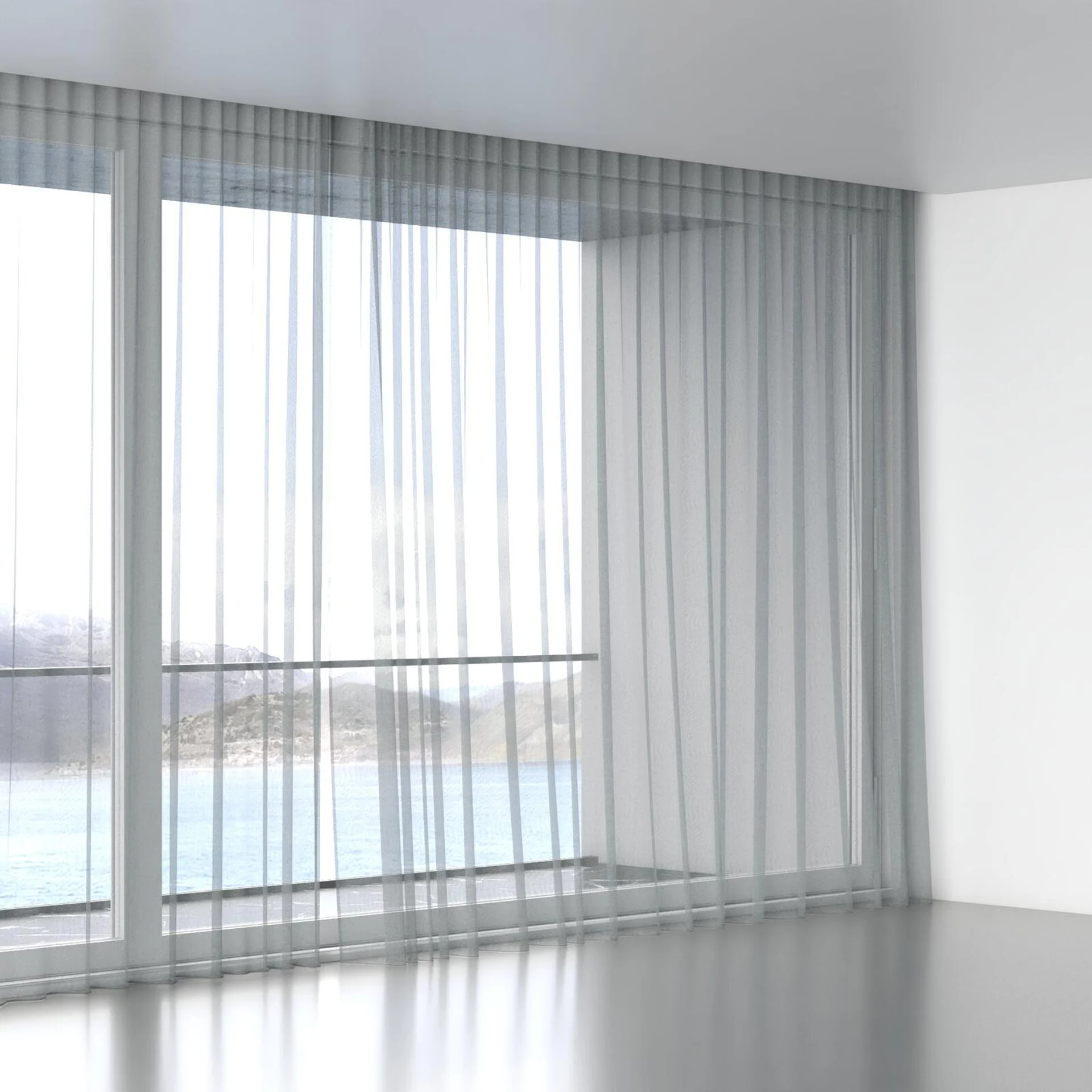 Full view of Rhyme Slate, wave pleat
