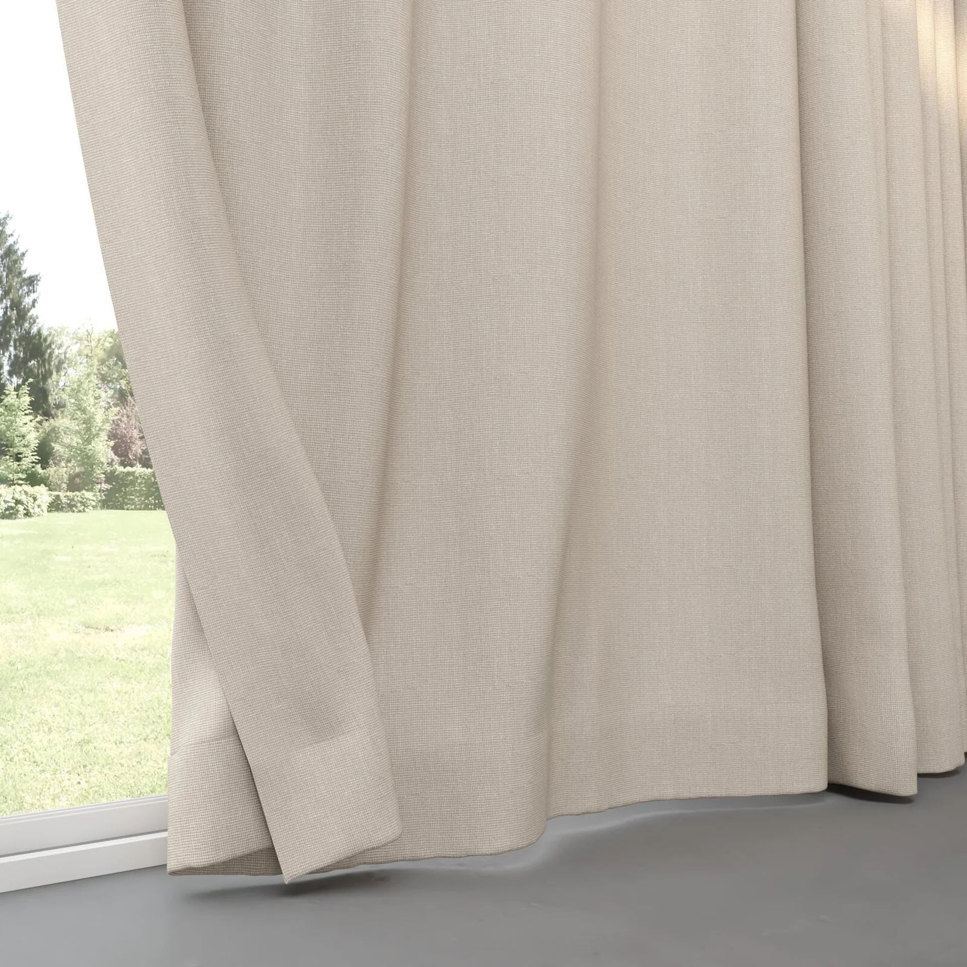 Bottom view of Yugen Linen, pinch pleat