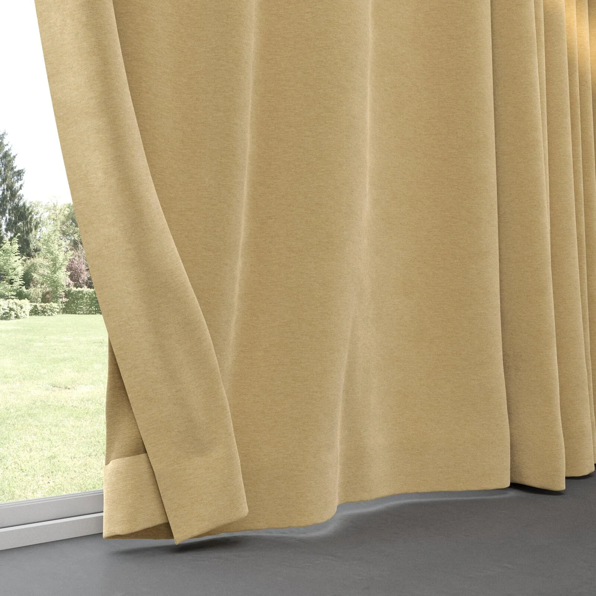 Bottom view of Geneva Dune, pinch pleat