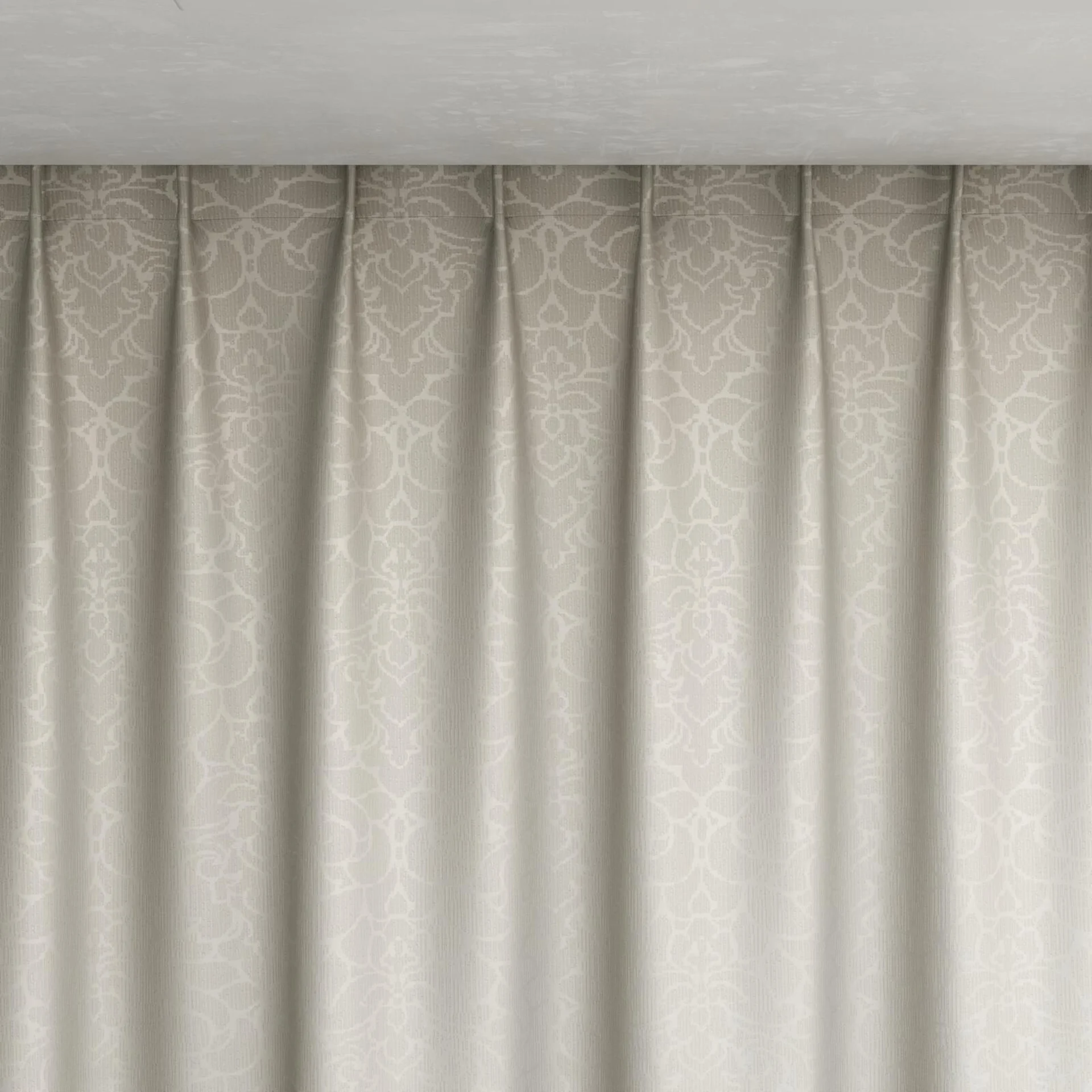 Top view of Opal Ivory, pinch pleat