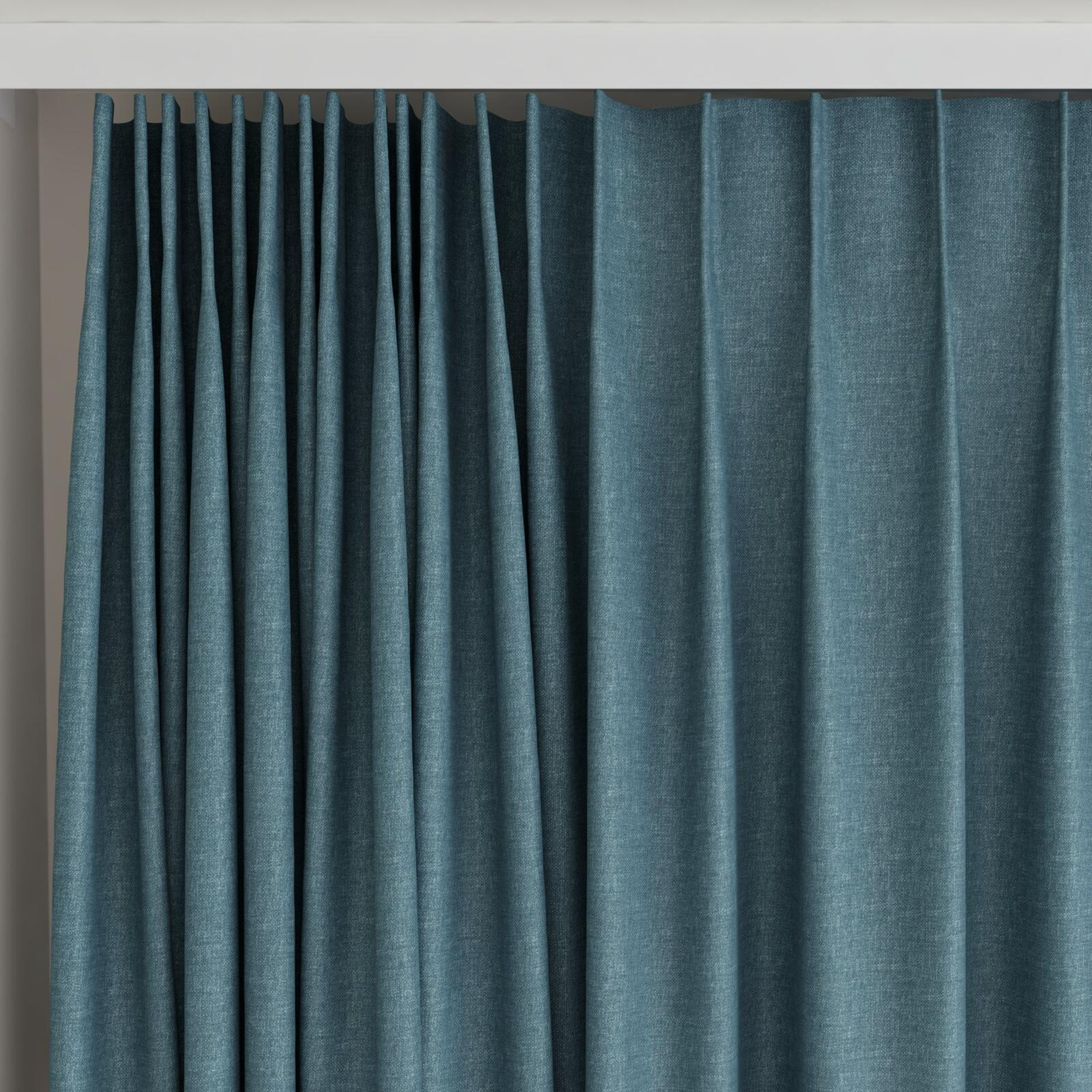 Top view of Casual Duckegg, on curtain rail
