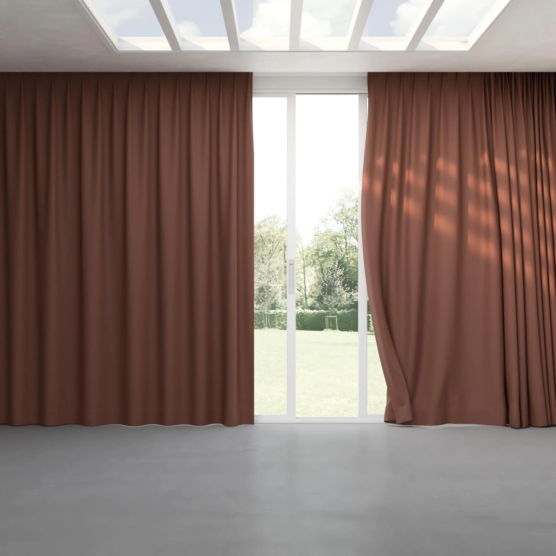 Full view of Element Terracotta, pinch pleat