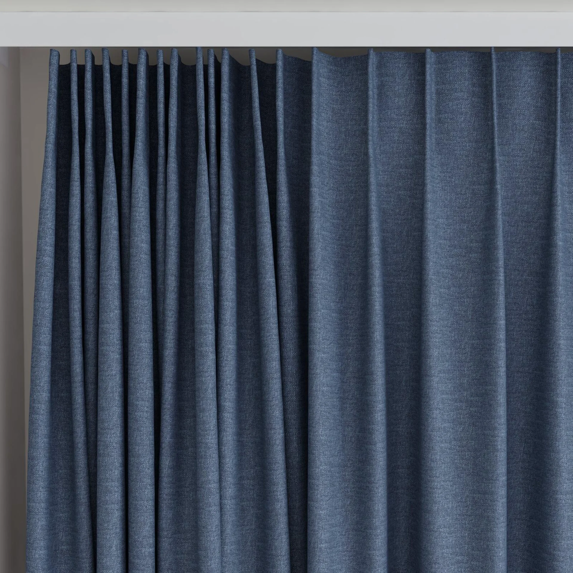 Top view of Casual Ink, on curtain rail