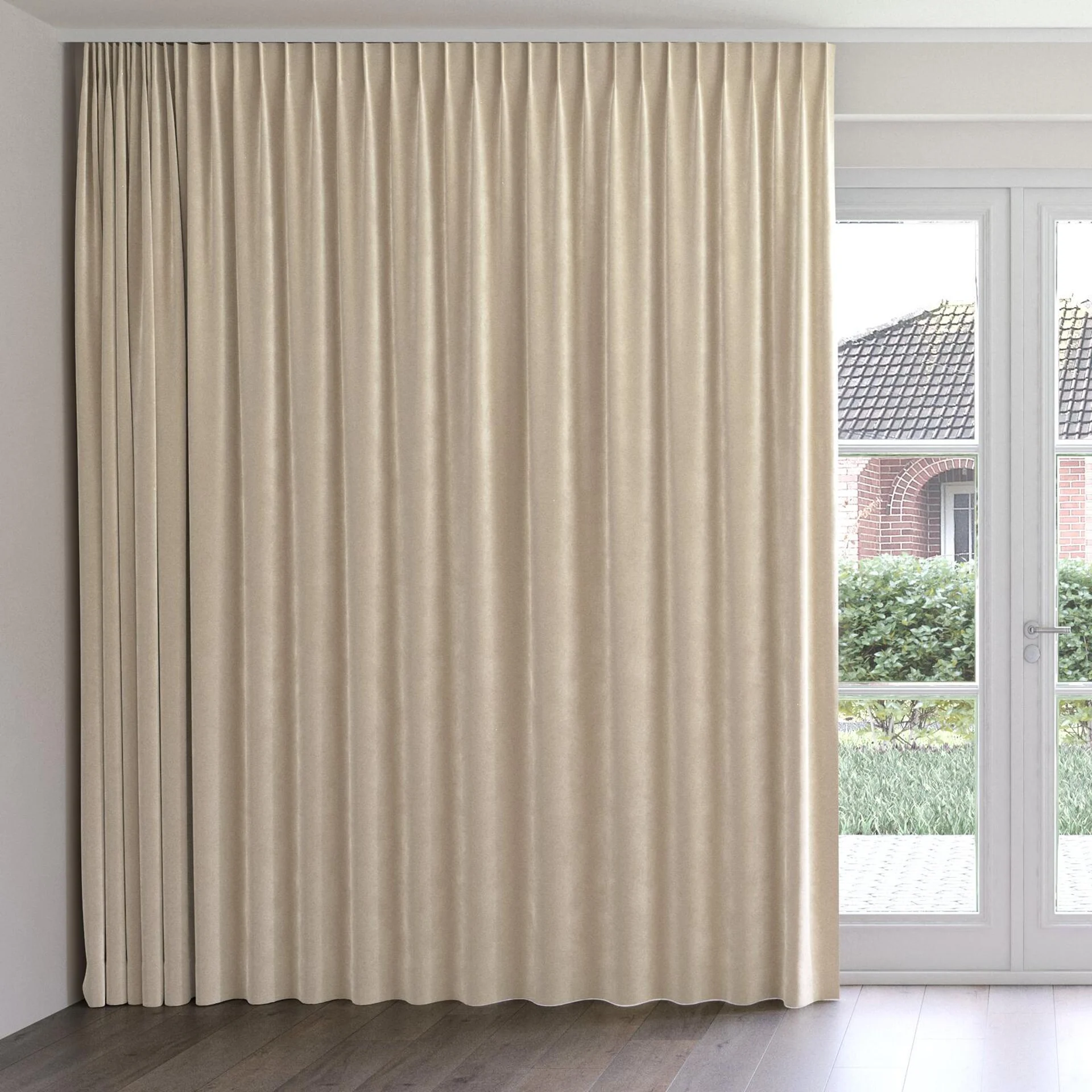 Front view of Moon Sand, on curtain rail