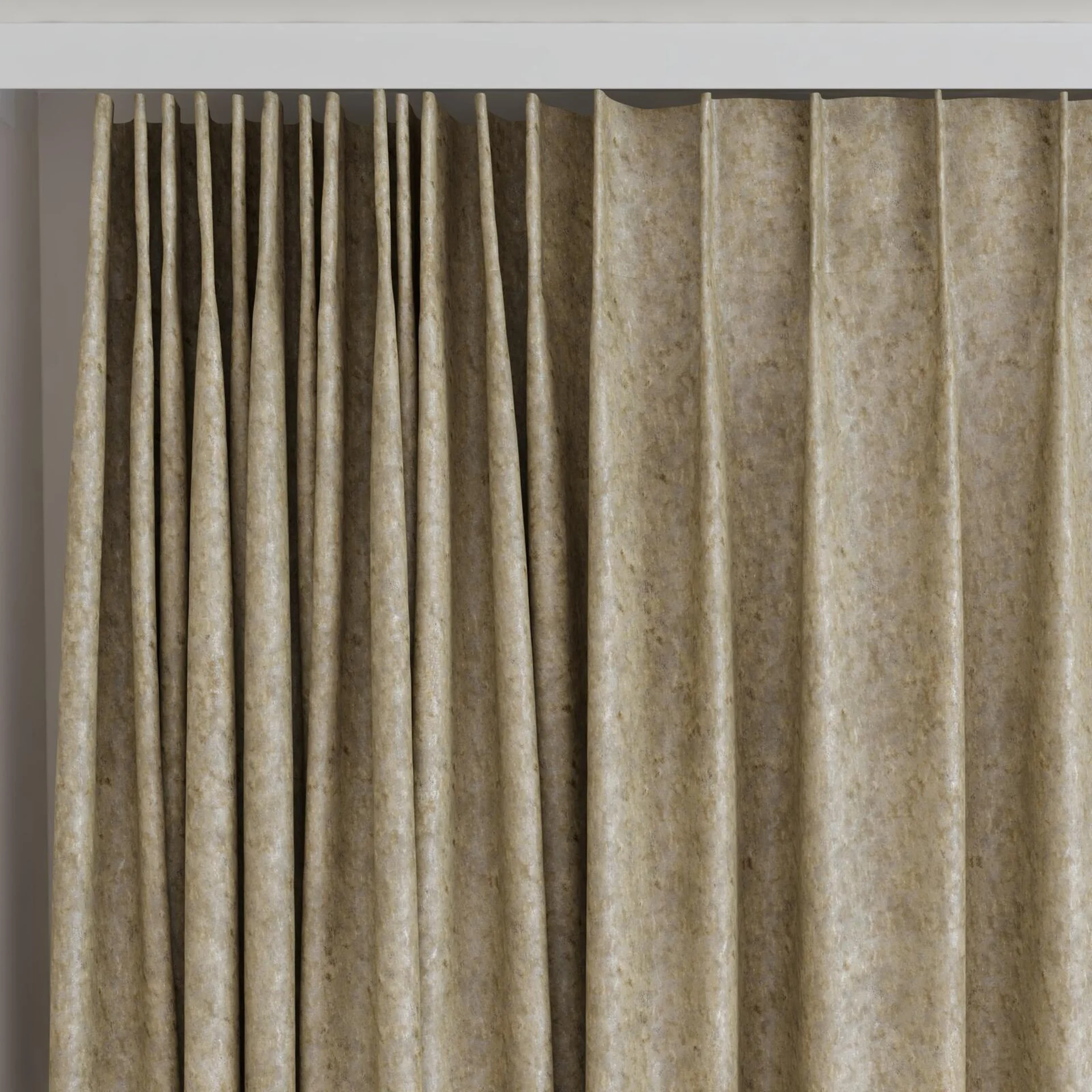 Top view of Opera Oyster, on curtain rail