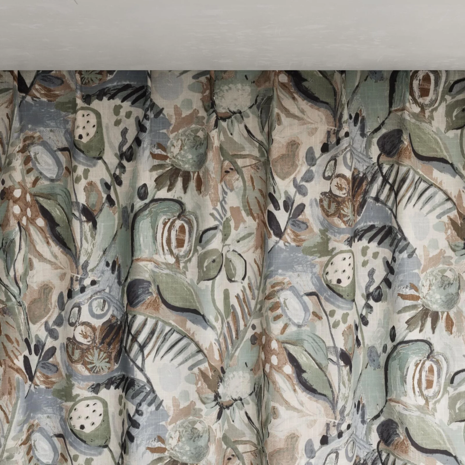 Top view of Charleston Mineral, pinch pleat