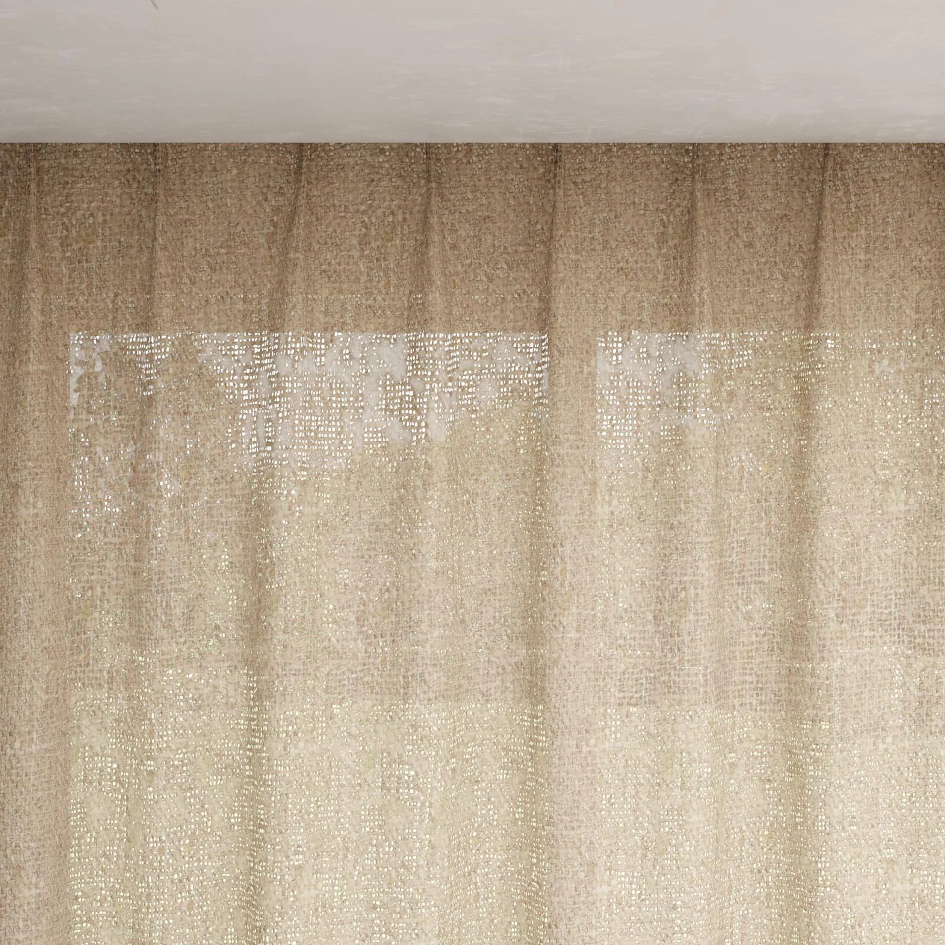 Top view of Handloom Linen, pinch pleat