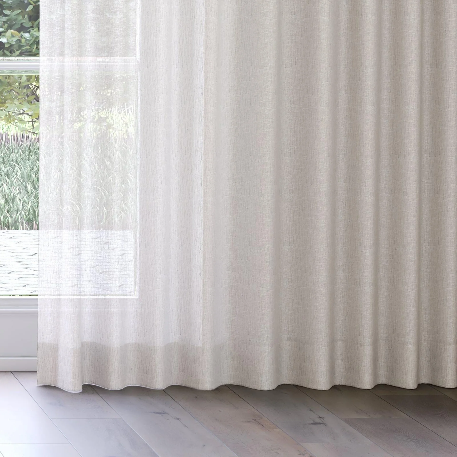 Bottom view of Shoji Frost, on curtain rail