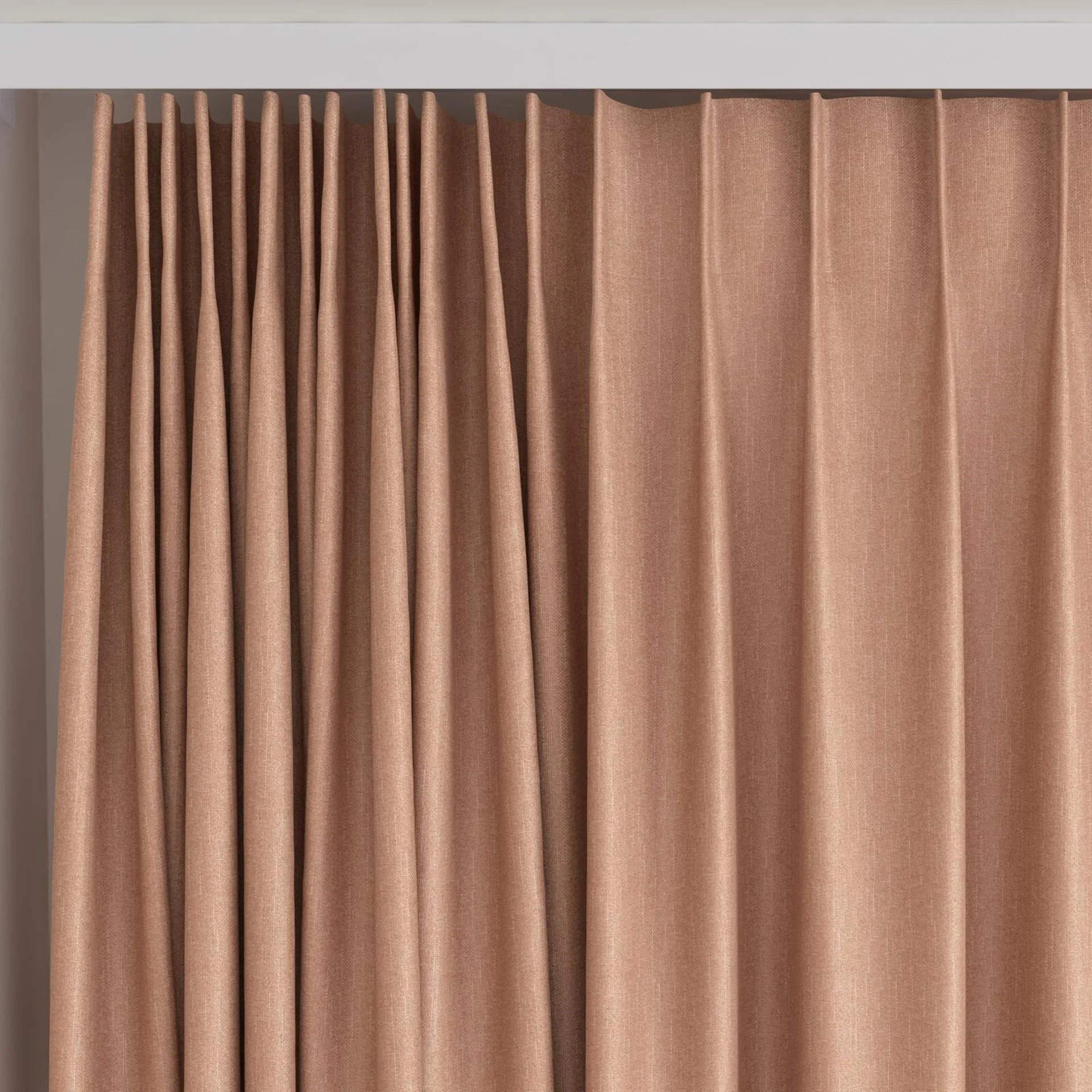 Top view of Excel Coral, on curtain rail