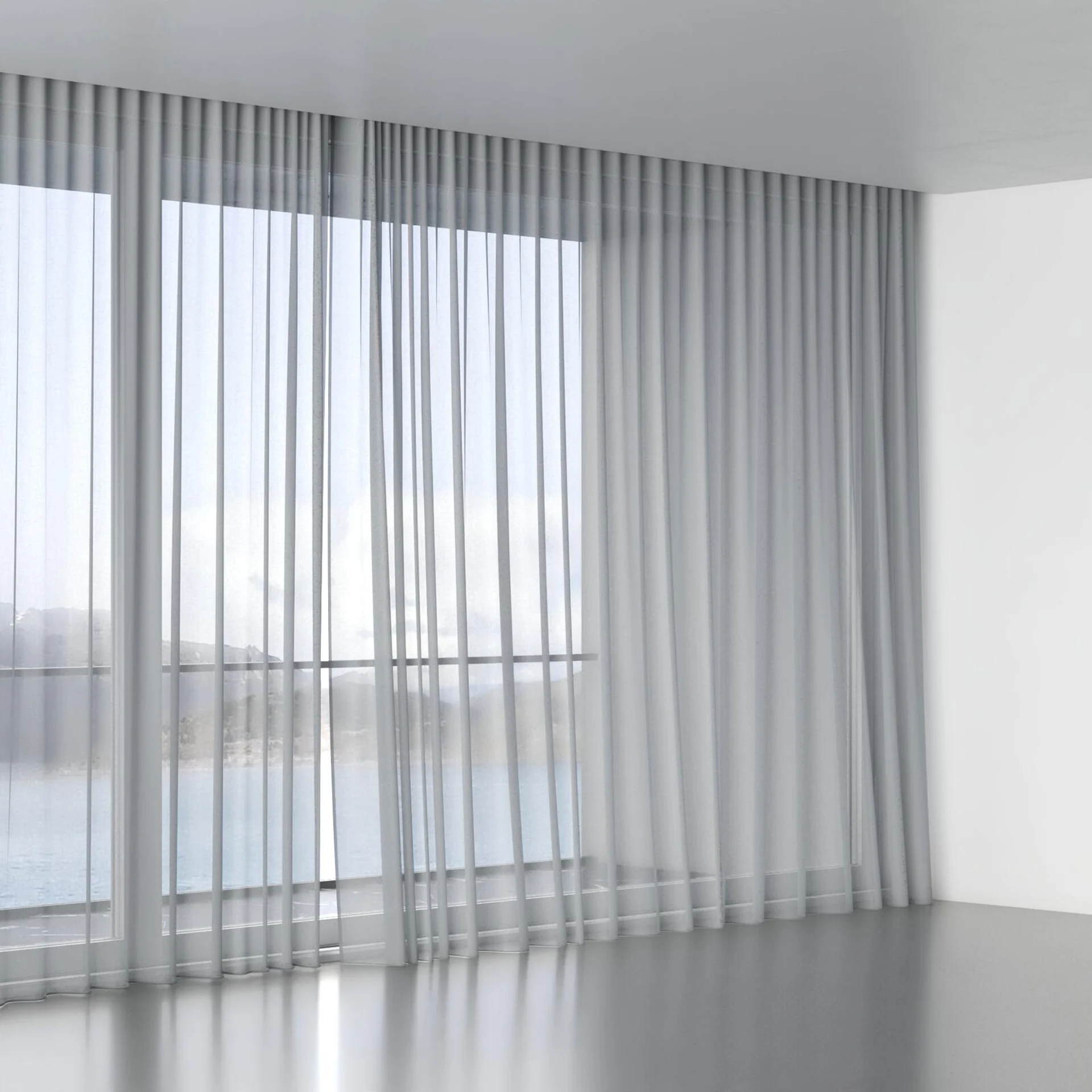 Full view of Zine Steel, wave pleat