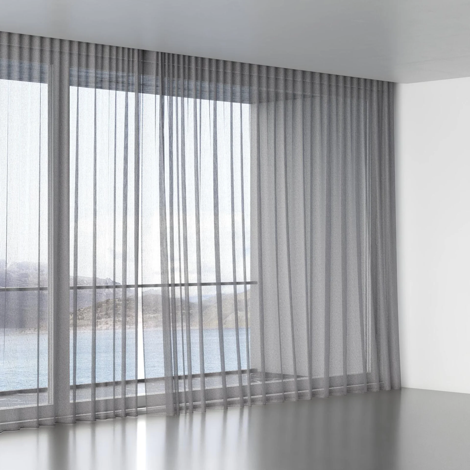 Full view of Cosmos Steel, wave pleat