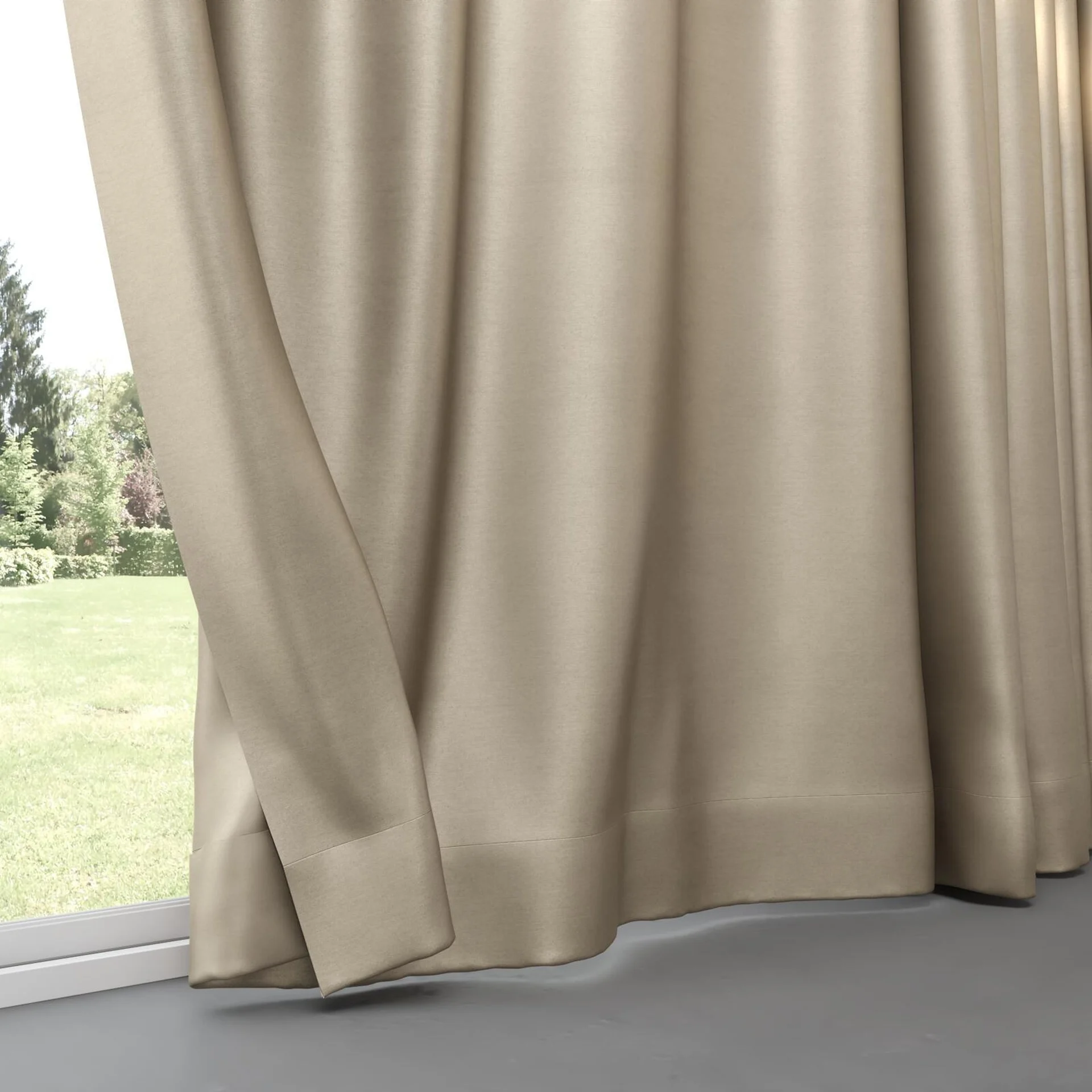 Bottom view of Mont Blanc Taupe, pinch pleat