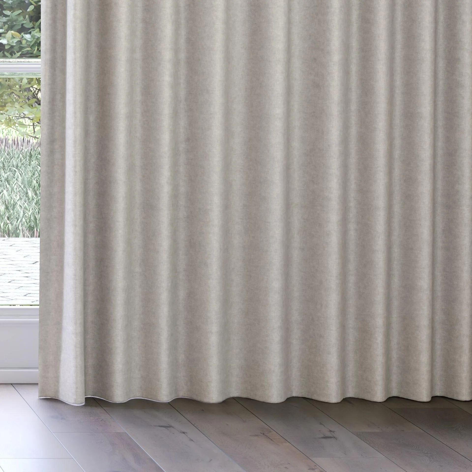 Bottom view of Colourwash Fog, on curtain rail
