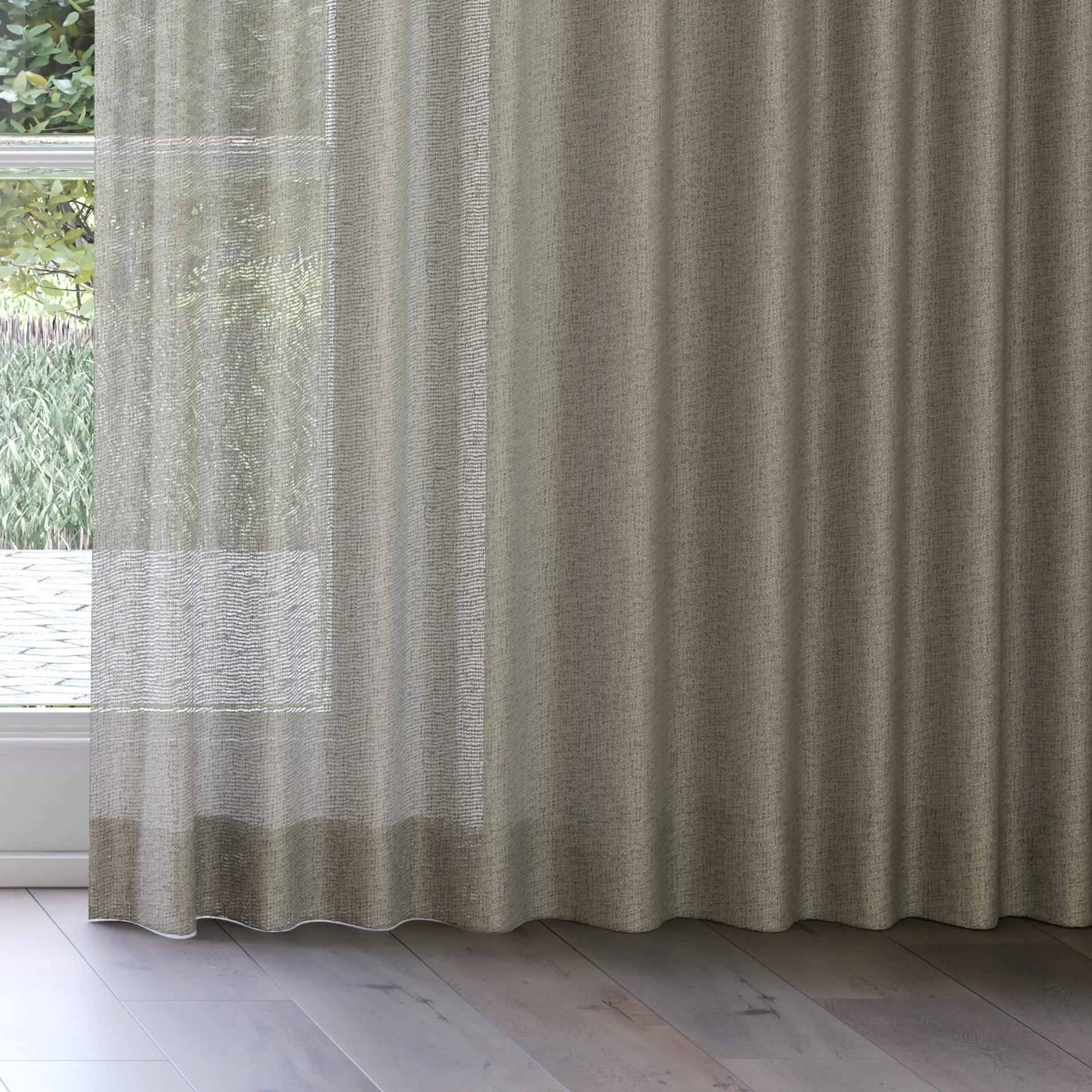 Bottom view of O'Keeffe Moss, on curtain rail