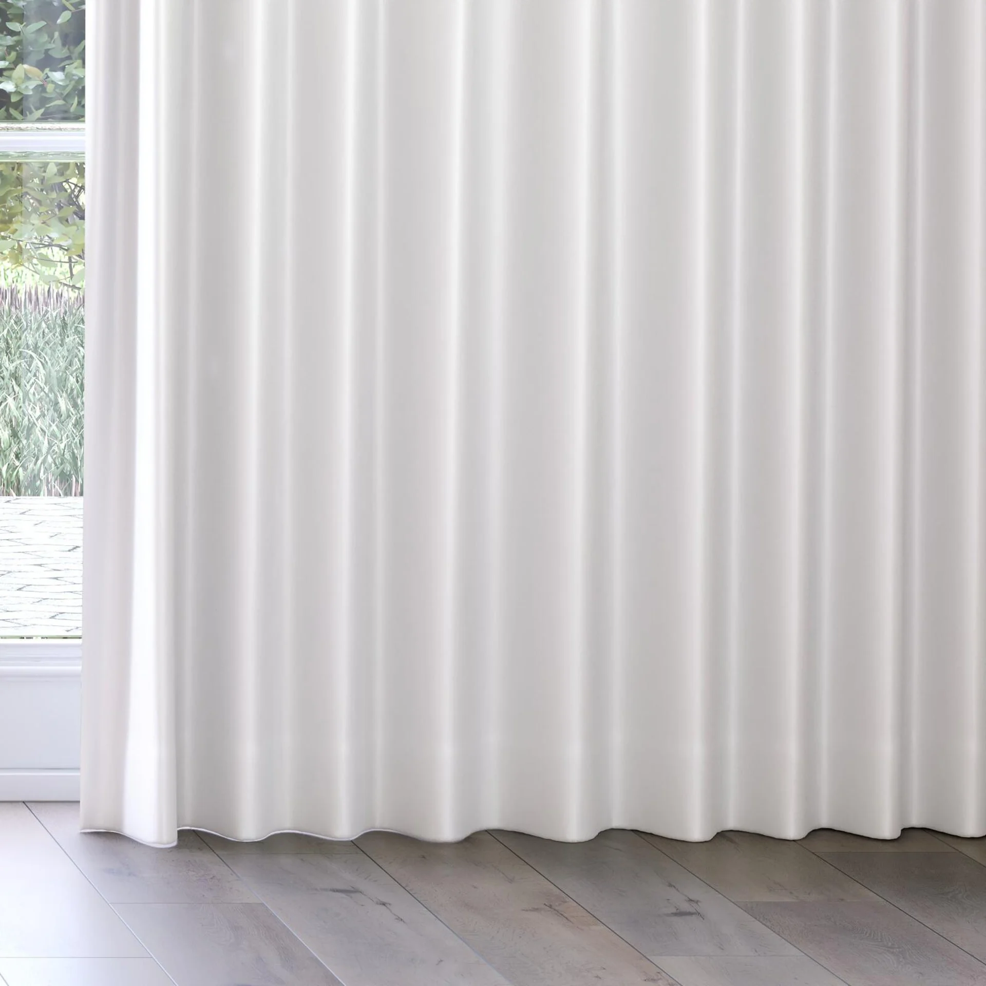 Bottom view of Sleek Snow, on curtain rail