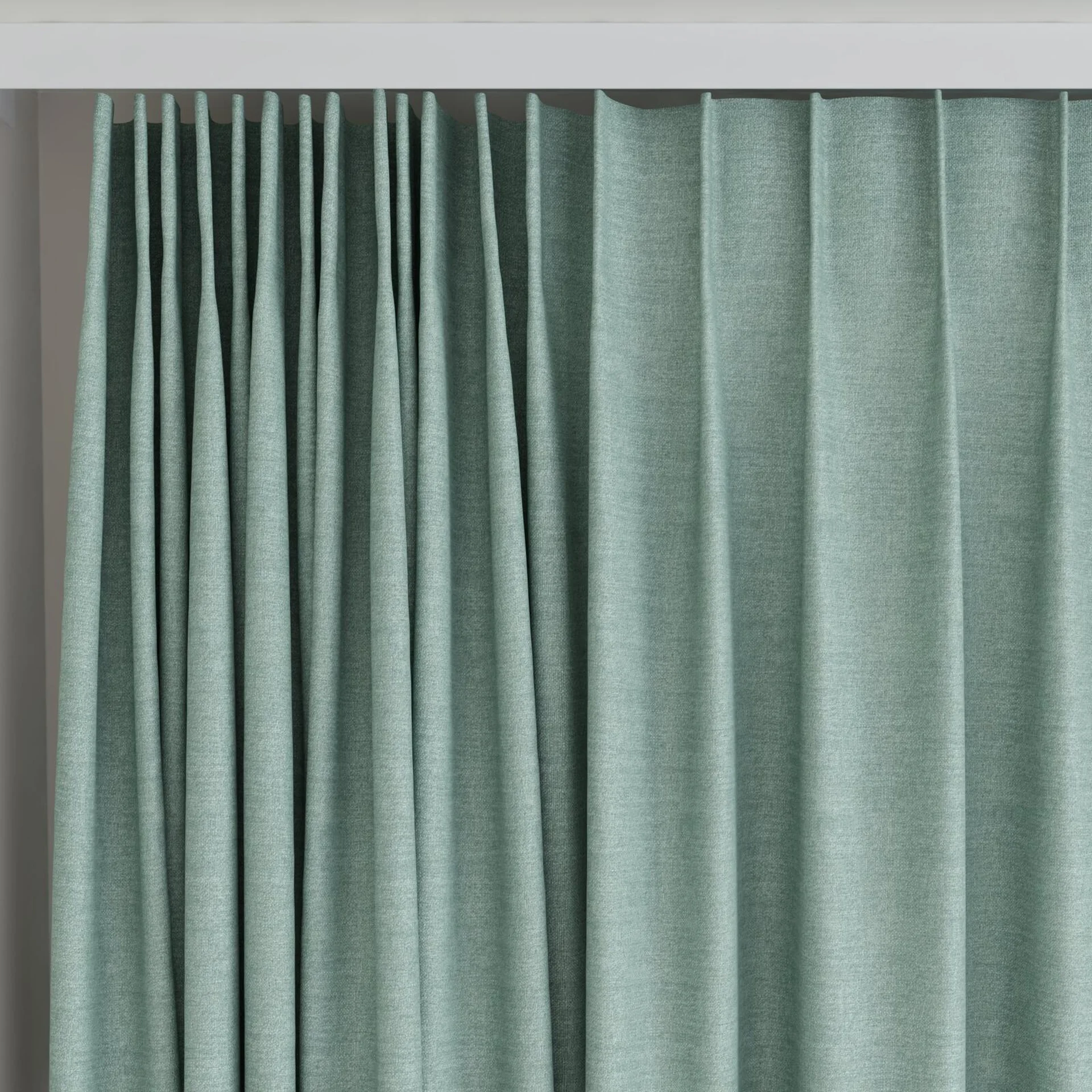 Top view of Casual Abyss, on curtain rail