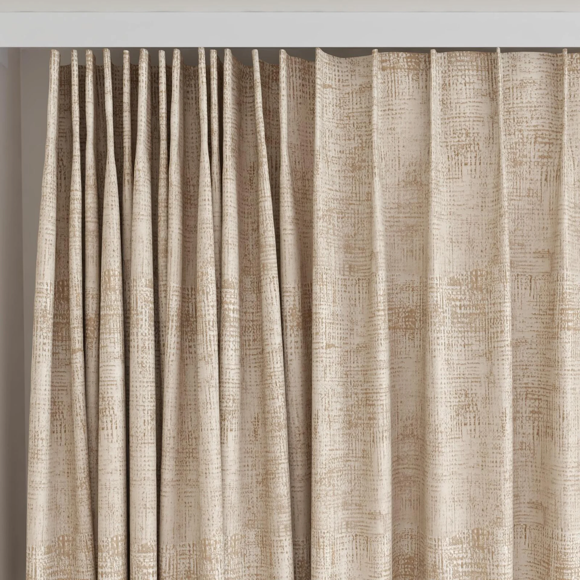Top view of Gloria Sesame, on curtain rail