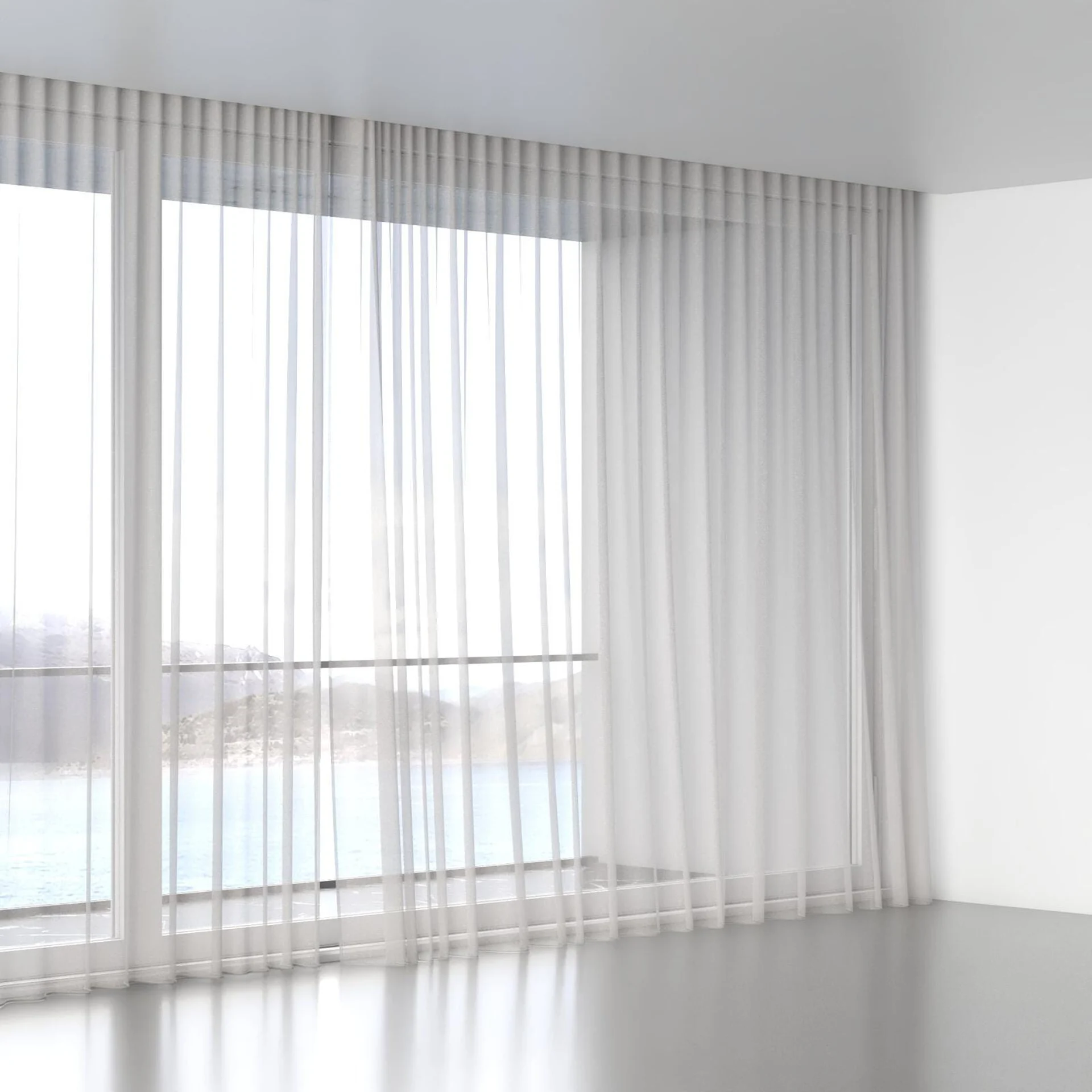 Full view of Distill Almond, wave pleat