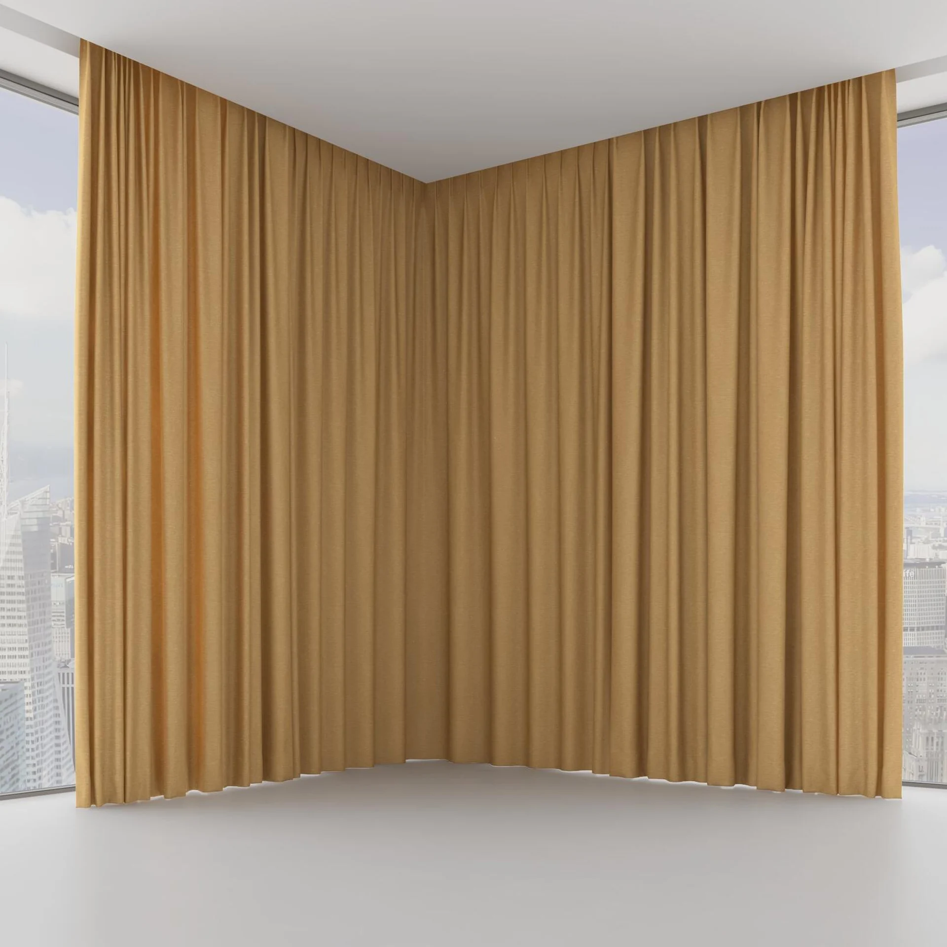 Front view of Colourwash Eco Butterscotch, on hidden rail