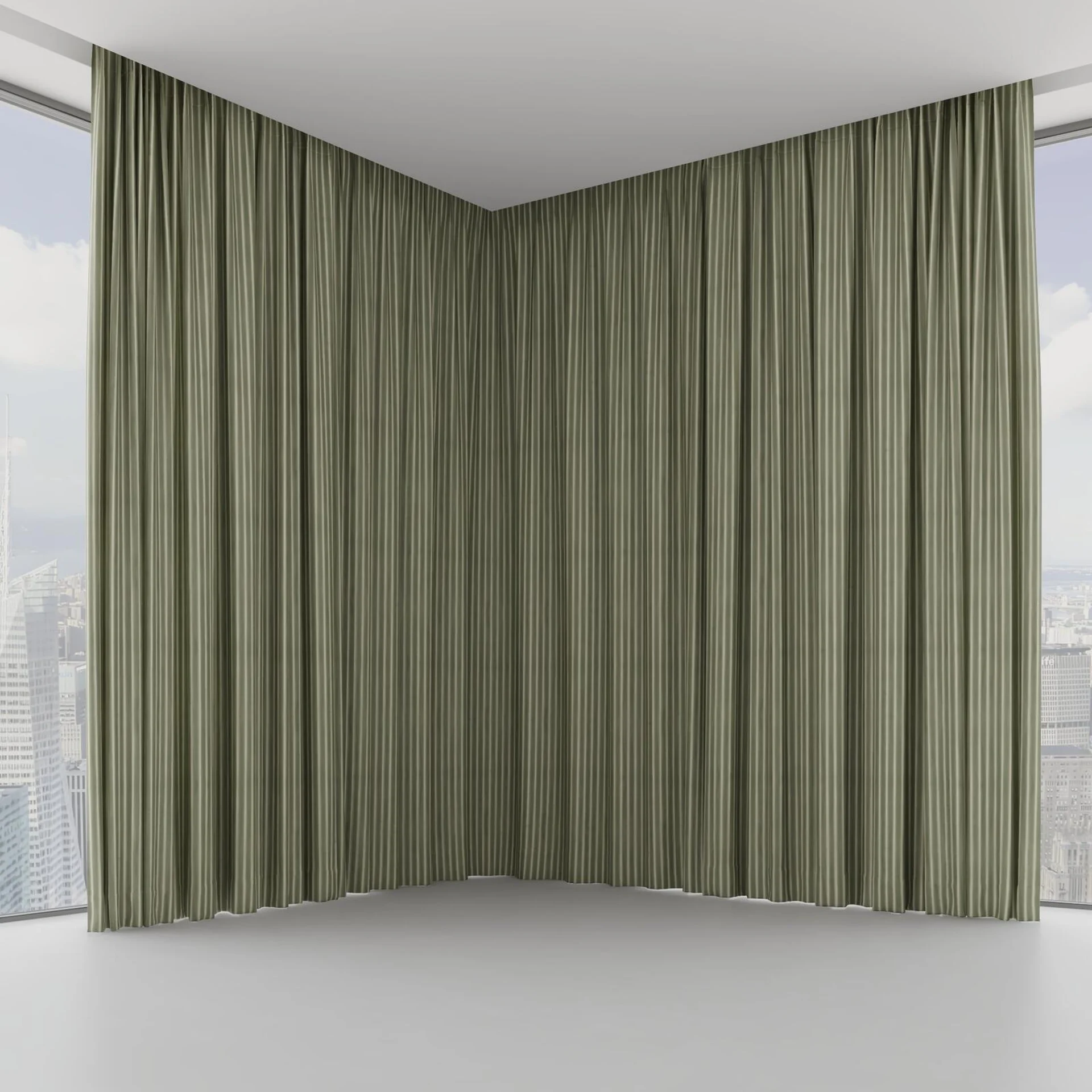 Front view of Cordial Seagrass, on hidden rail