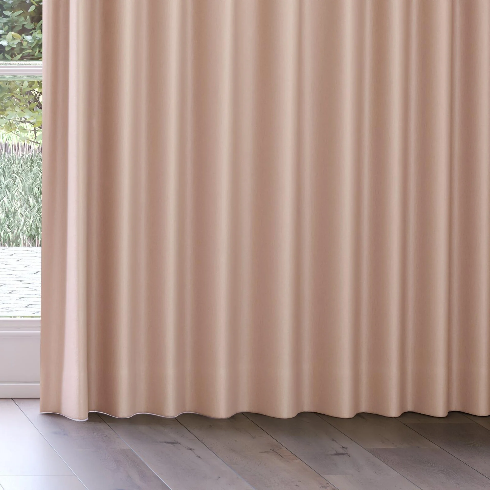 Bottom view of Eternal Rose Quartz, on curtain rail