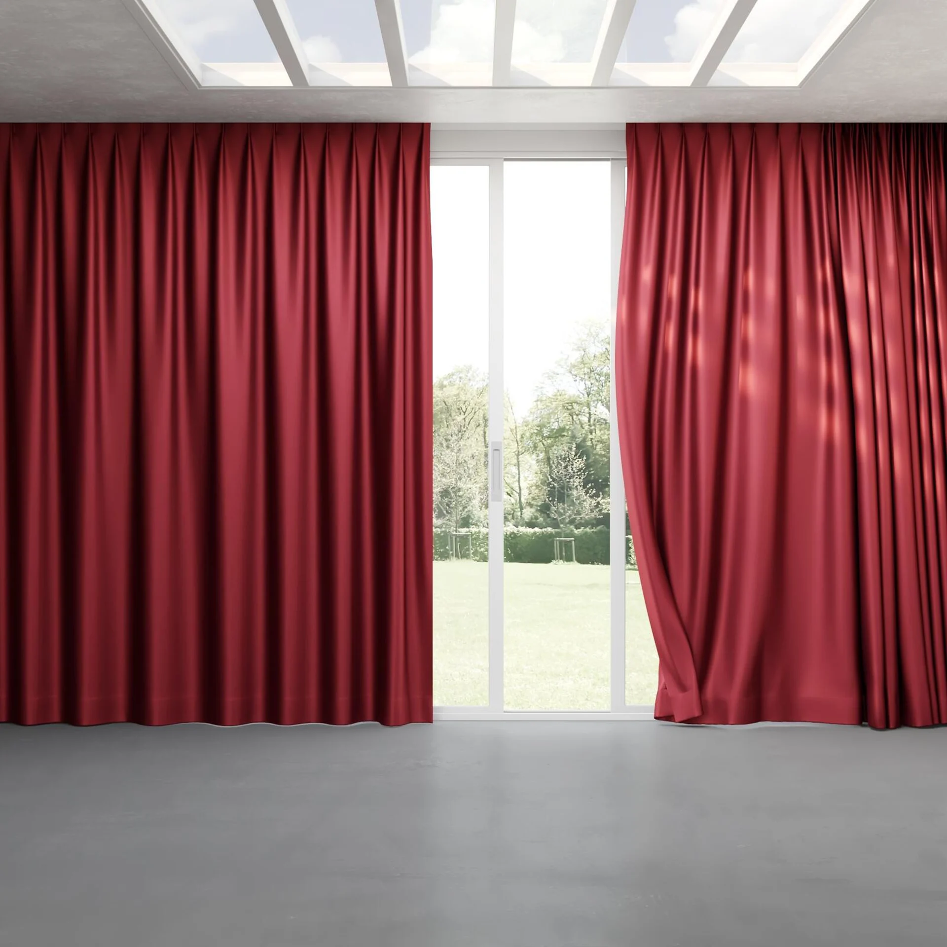 Full view of Moonbeam Rosewood, pinch pleat