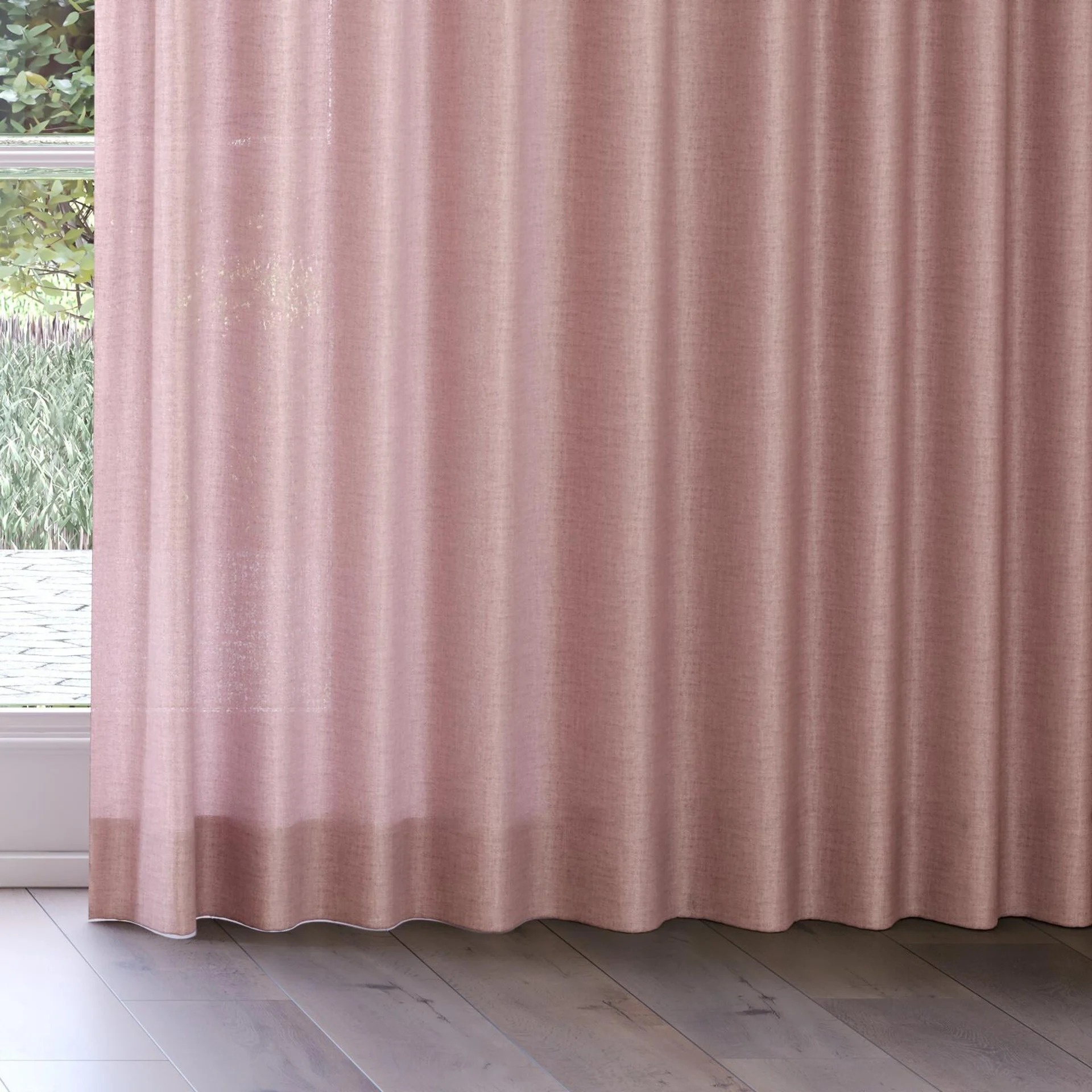 Bottom view of Motion Boudoir, on curtain rail