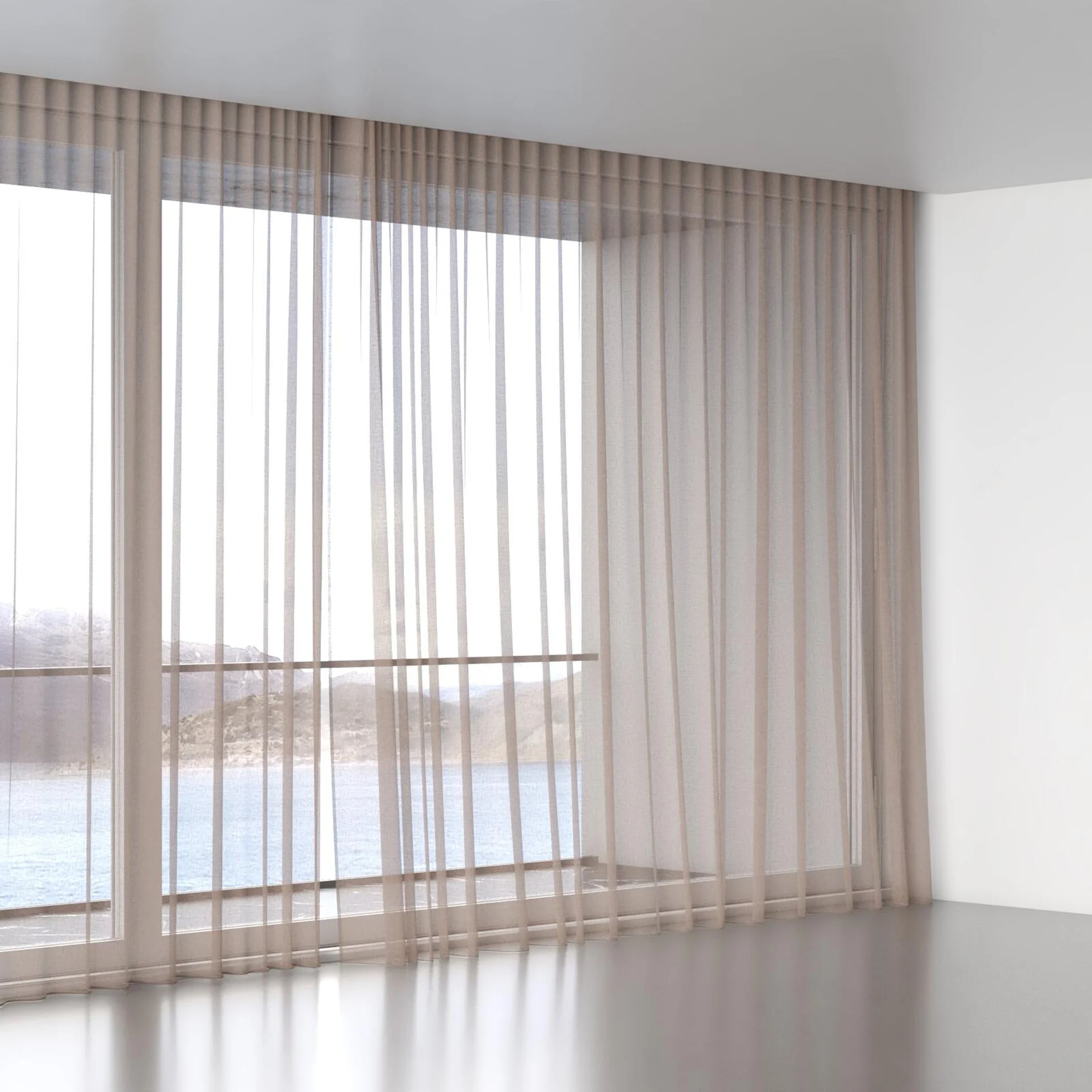 Full view of Pure Linen Cameo, wave pleat