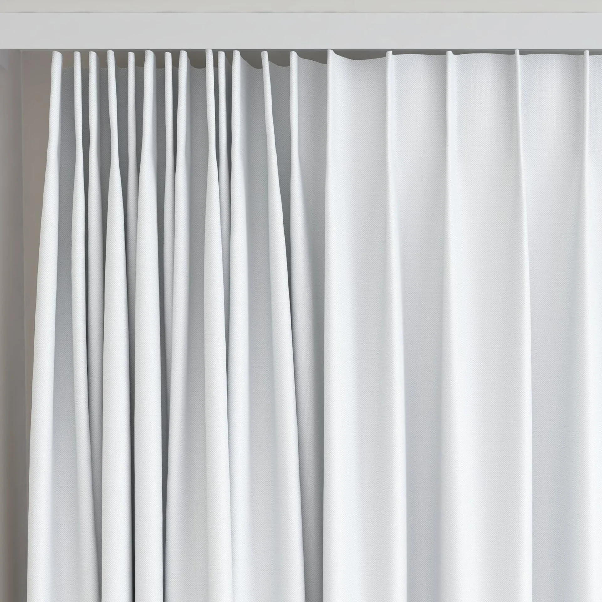 Top view of Duede Snow, on curtain rail