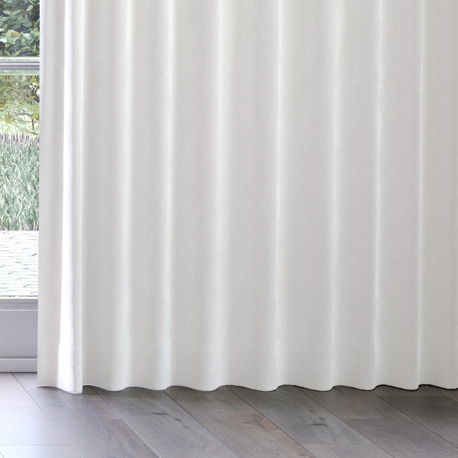 Bottom view of Geneva Swan, on curtain rail