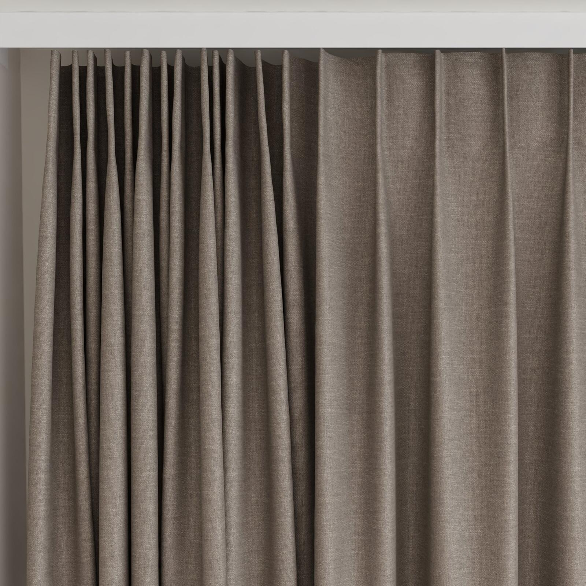 Top view of Casual Beaver, on curtain rail