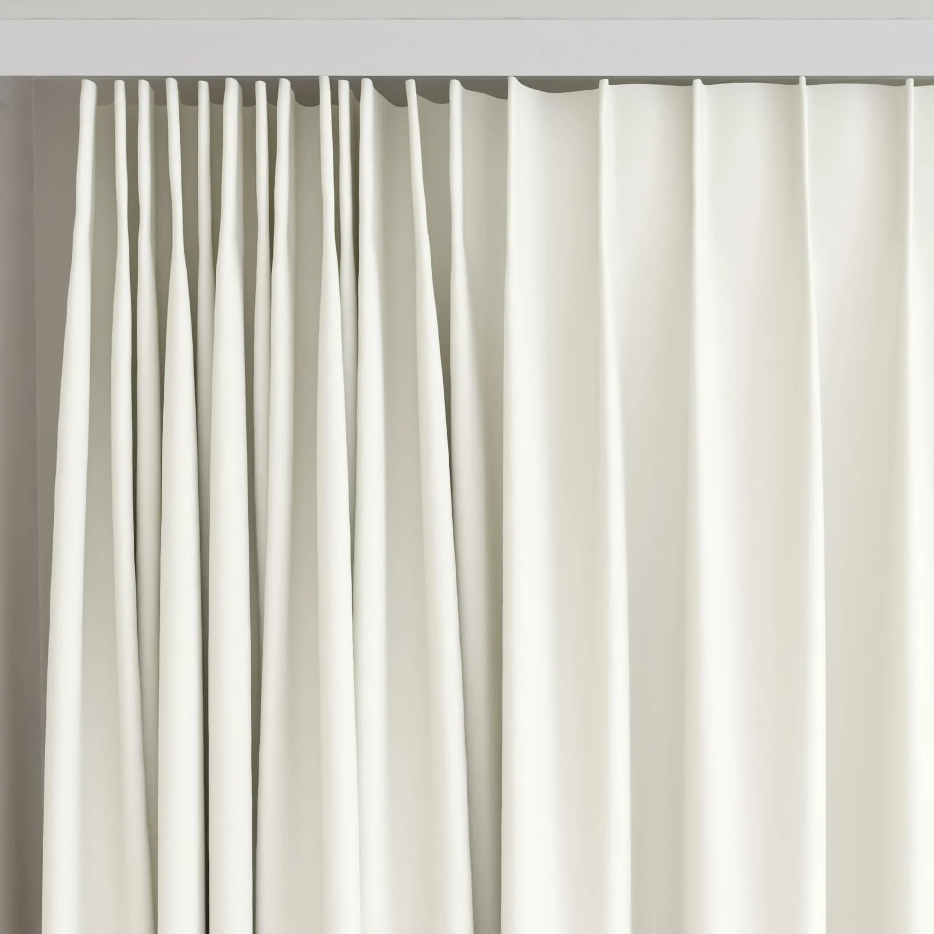 Top view of Vesta Pearl, on curtain rail
